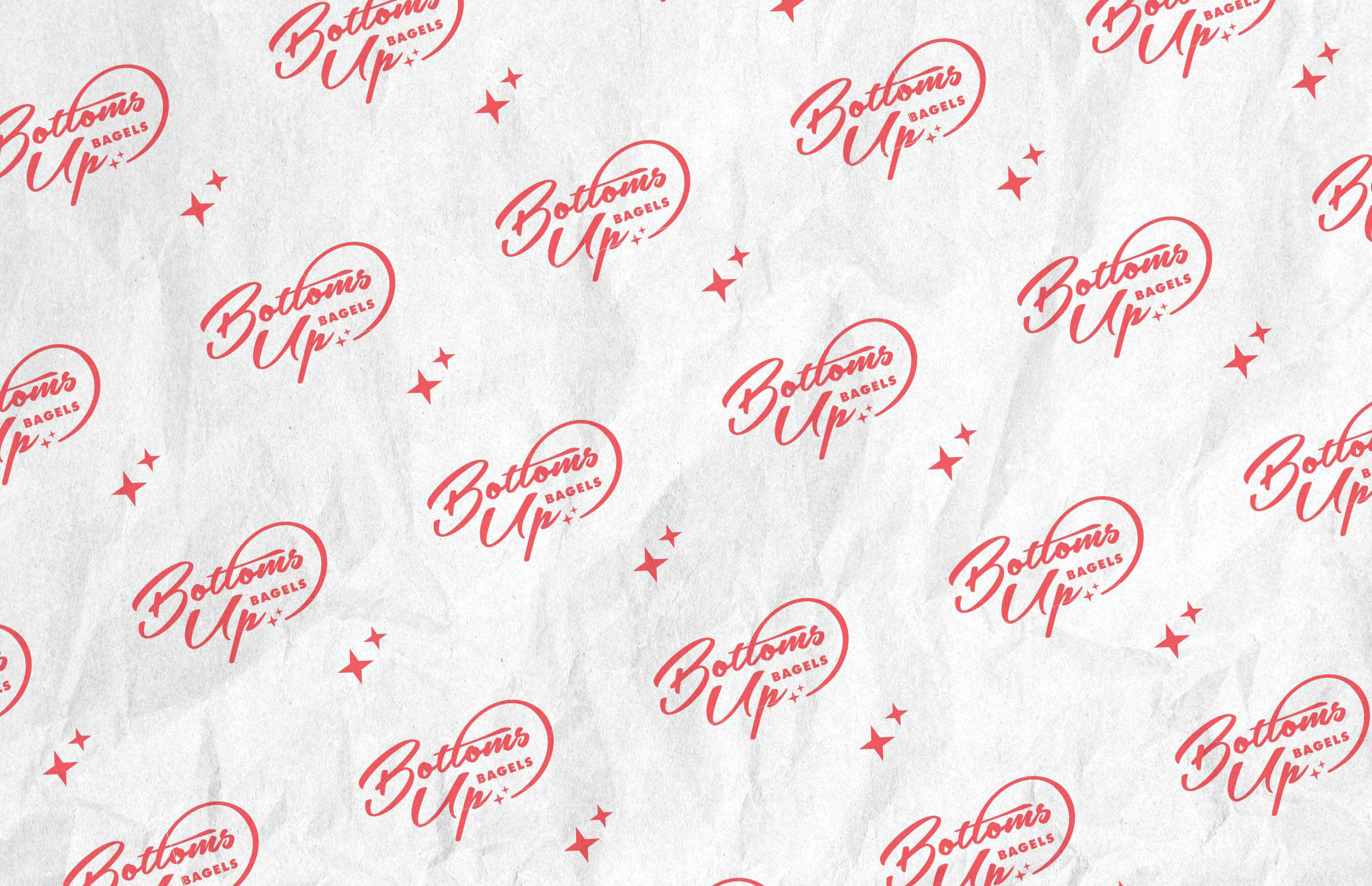 Bottoms Up Bagels: Deli Wax Paper Design