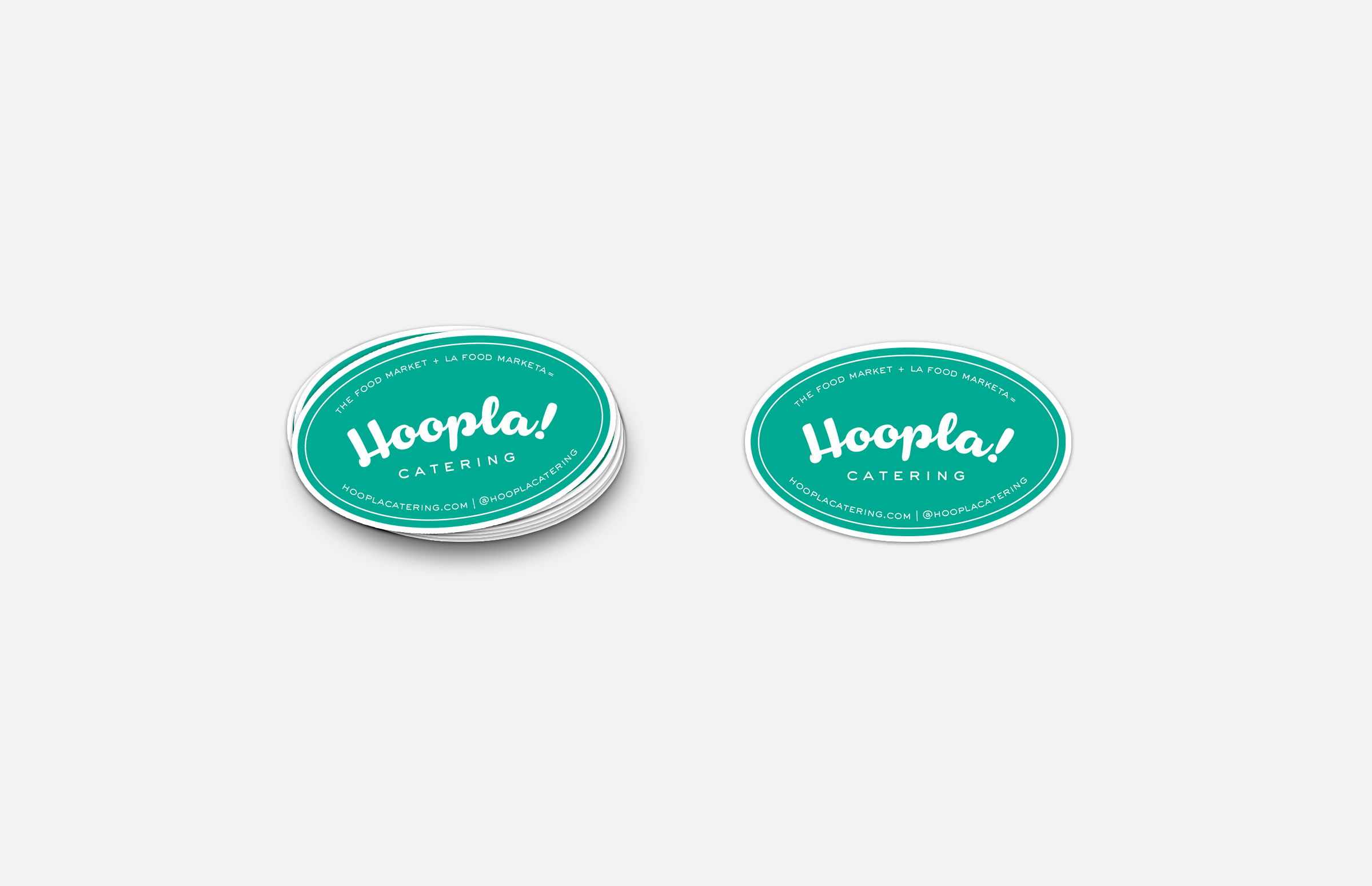 Hoopla! Catering: Oval Sticker Design