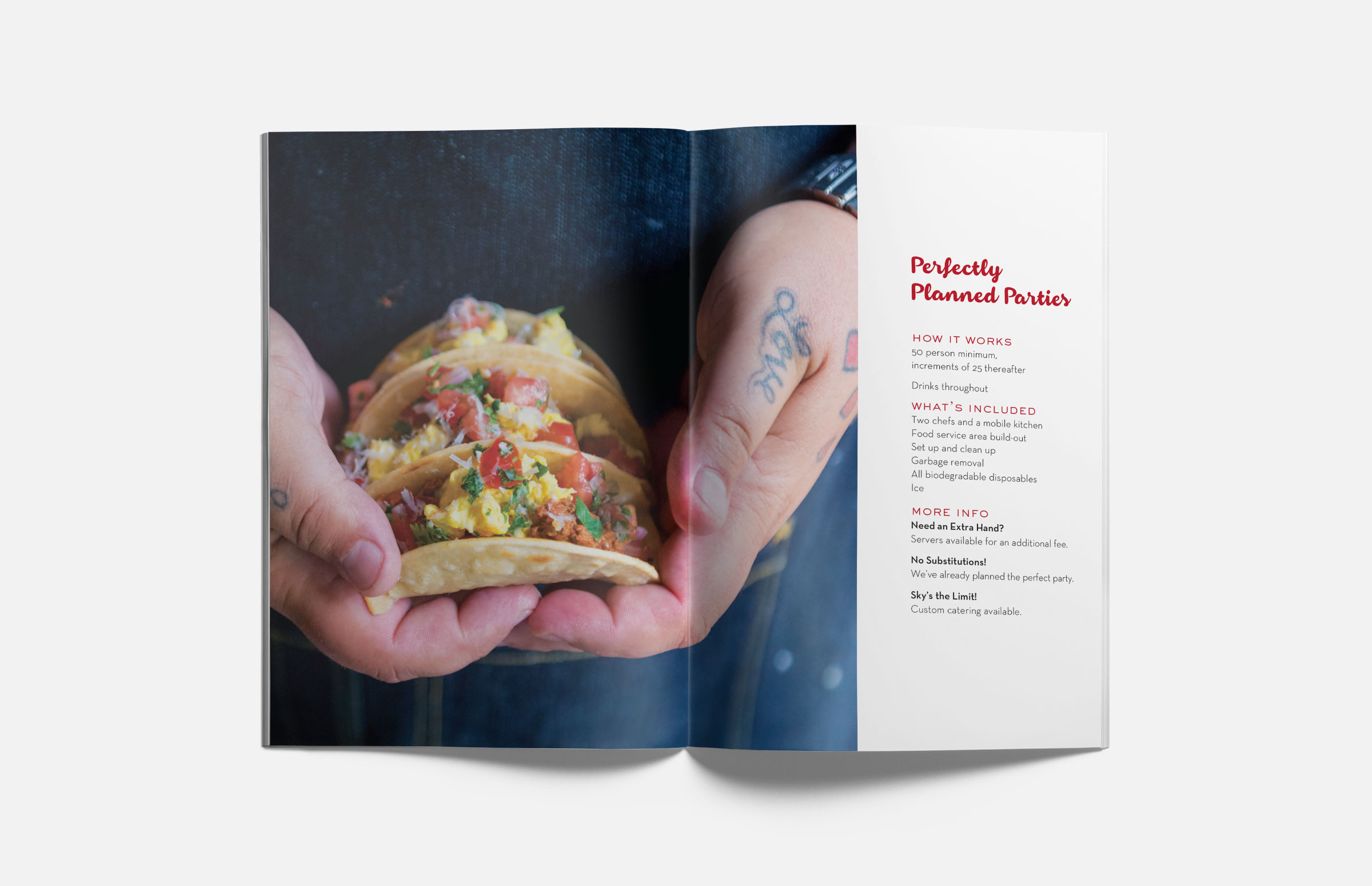 Hoopla! Catering: Informational Booklet Design