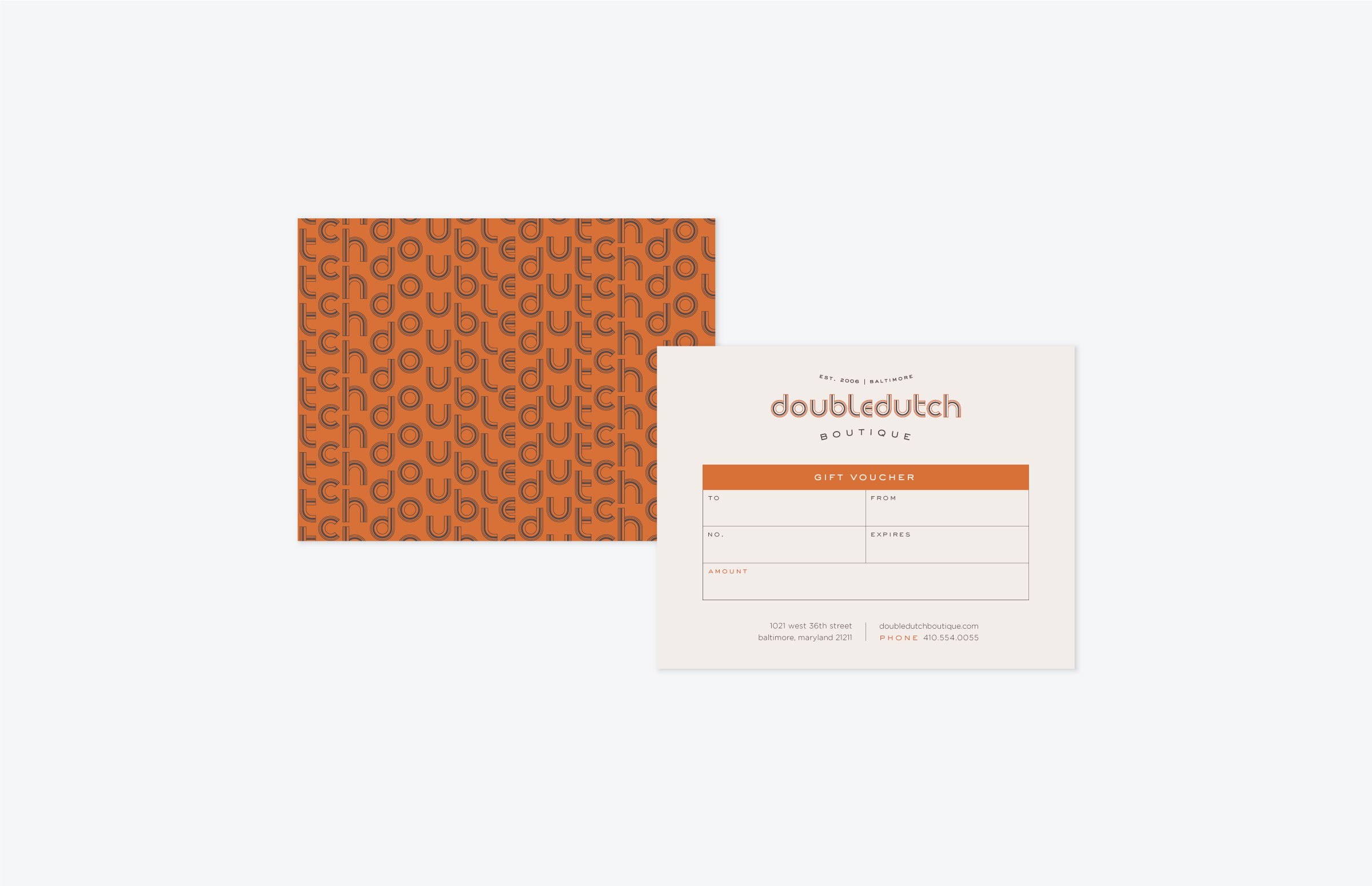 Doubledutch Boutique: Gift Certificate Design