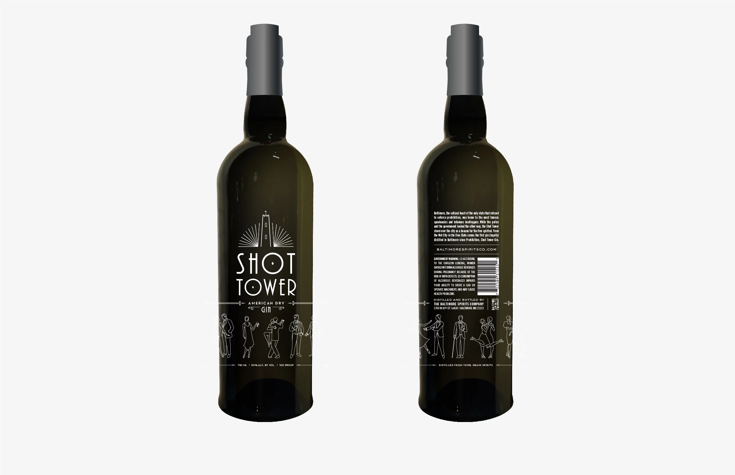 Baltimore Spirits Company: Shot Tower Gin Bottle Design