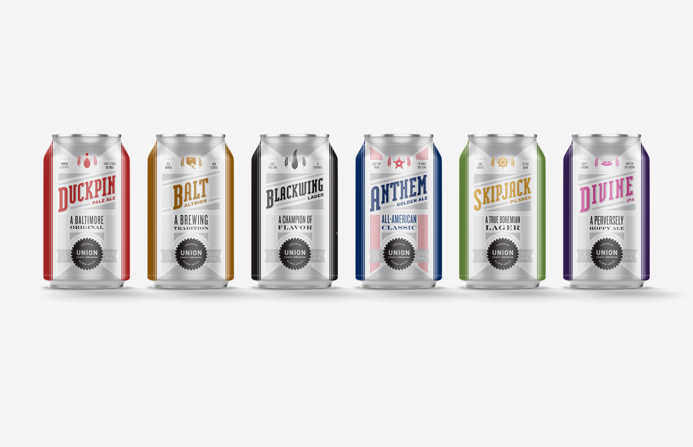 Union Craft Brewing: Flagship Beer Can Designs