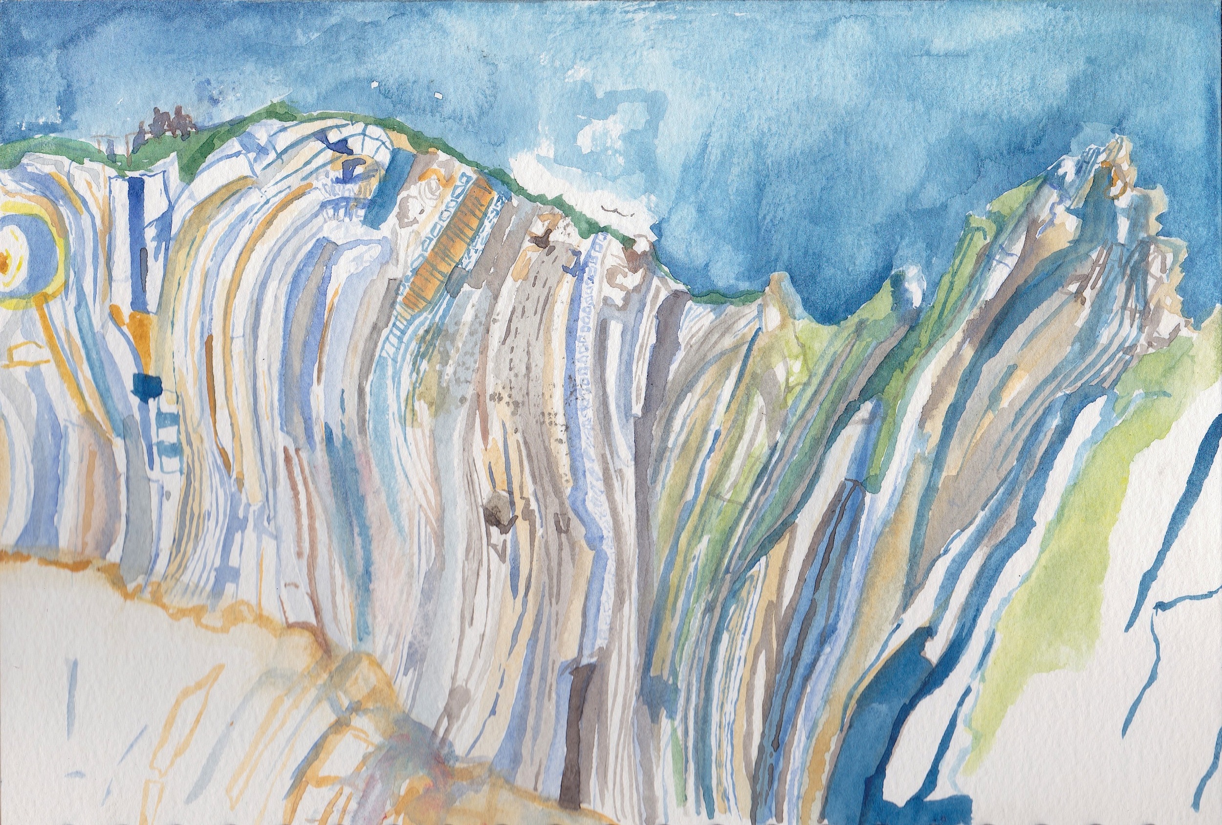 'Location Painting, Cliff at Lulworth Dorset'