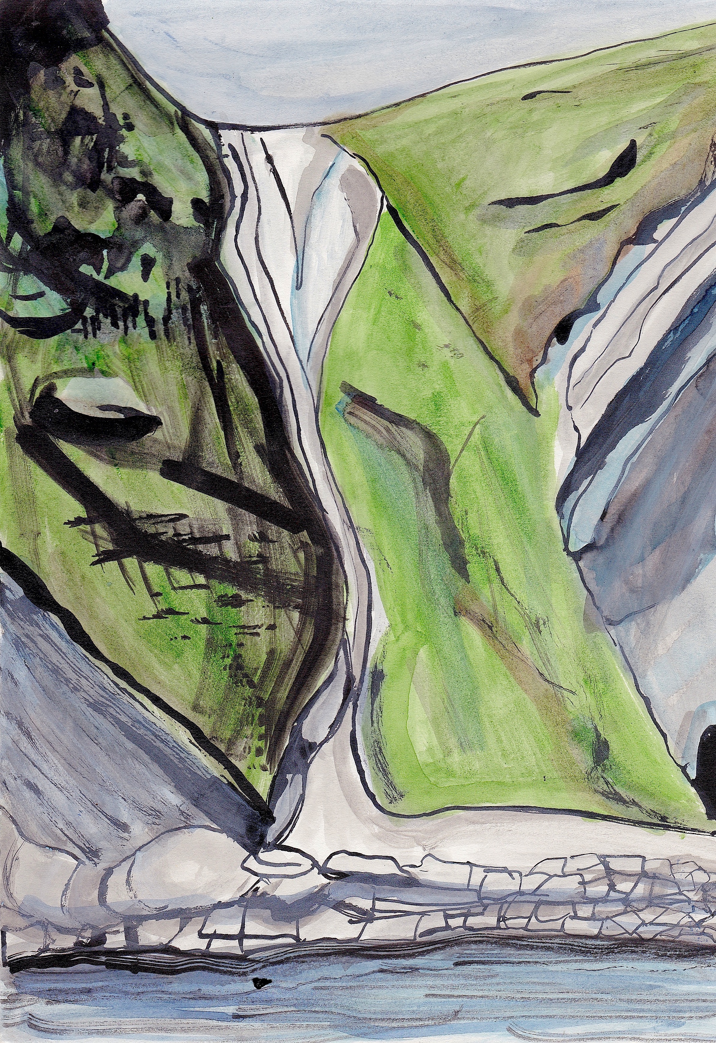 'Location Painting, Cliff at Lulworth Dorset'