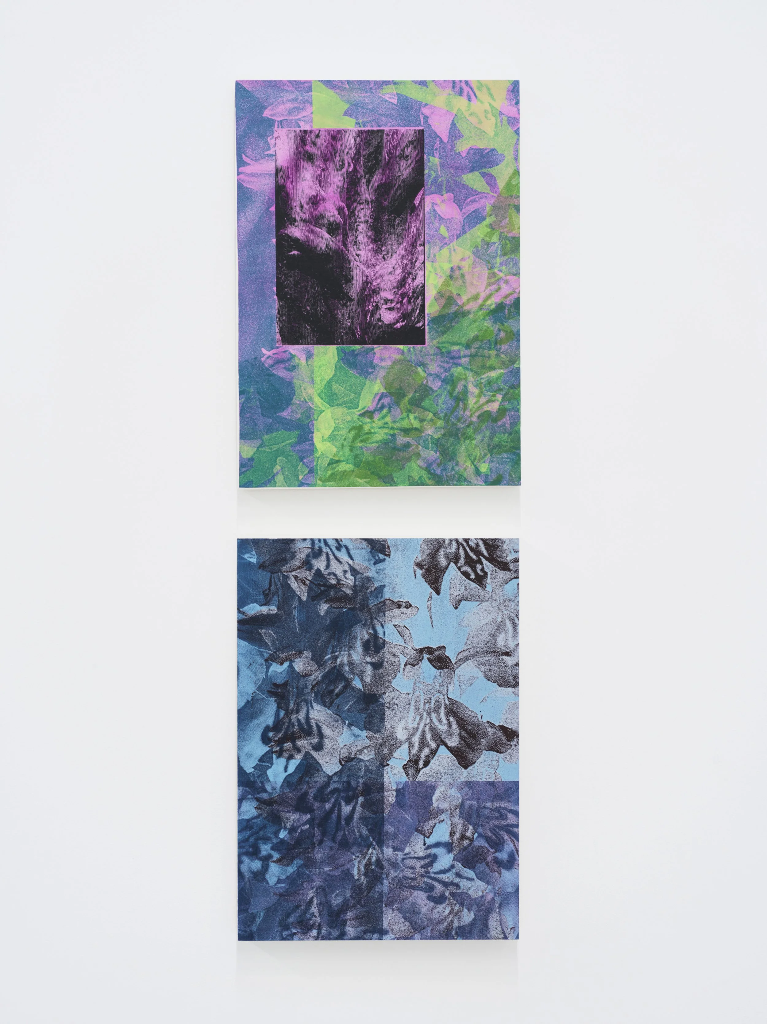 Top: 'Yew' Bottom: 'Orchids in Blue' exhibited in 'The Doorway Effect'