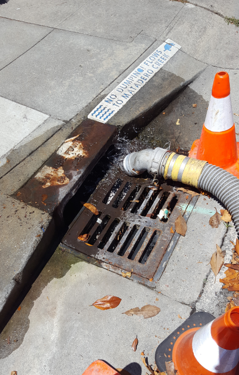Groundwater otherwise going down the storm drain