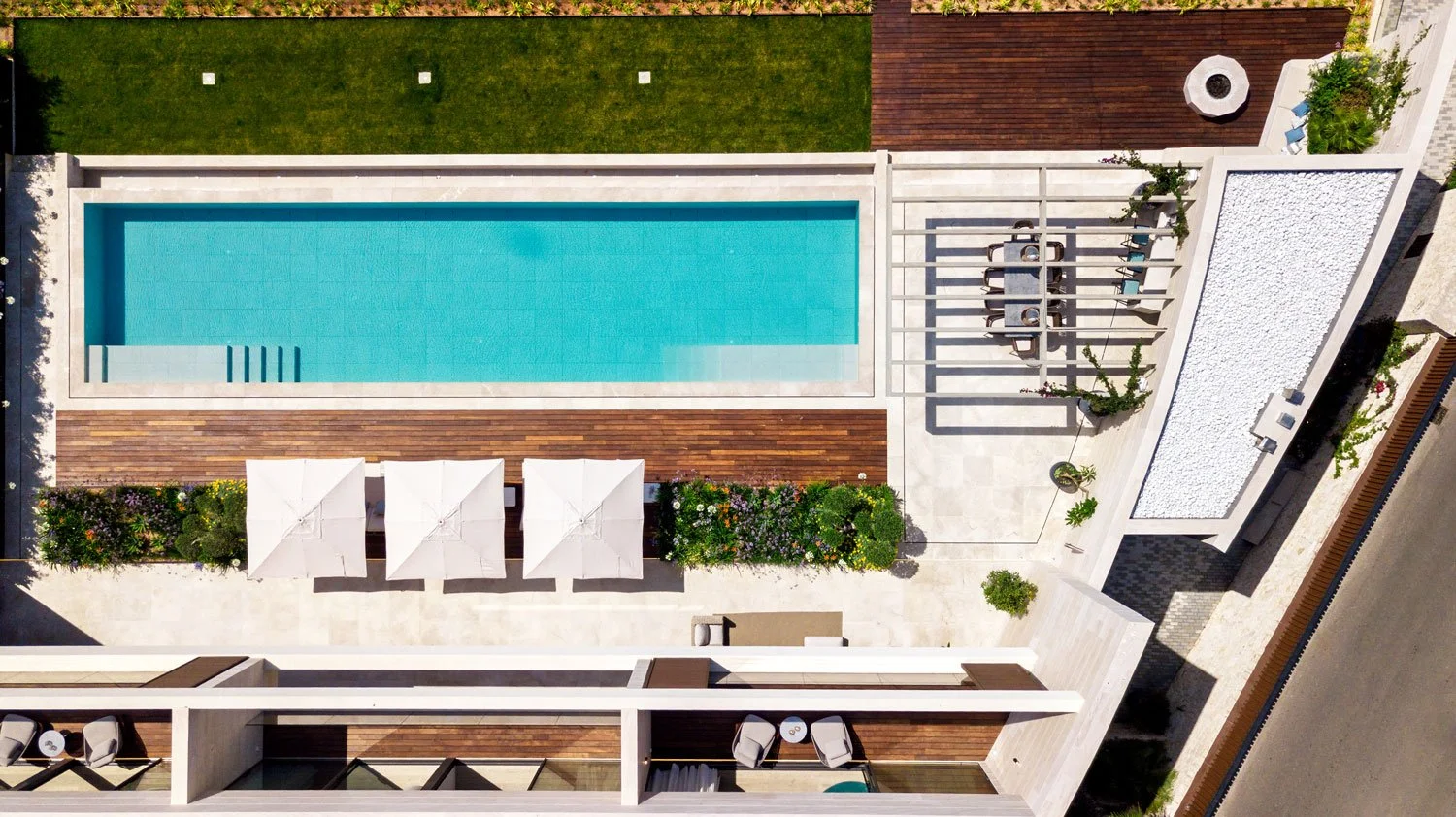 aerial view of Villa Infinity, Mallorca