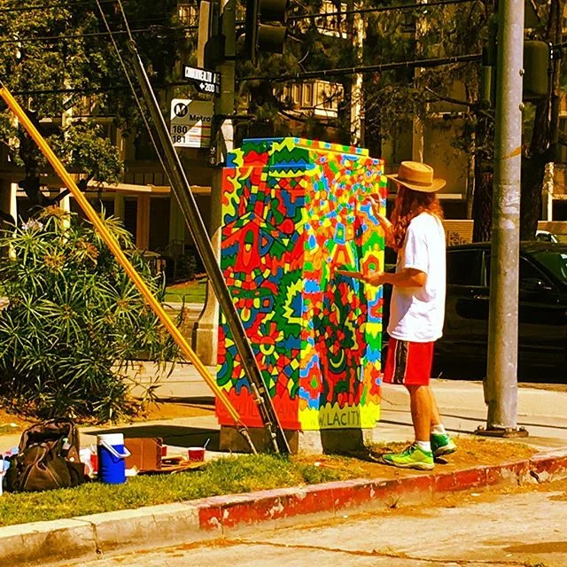 Dude#flouro #signalbox#neighborhood #watch#hand #painting