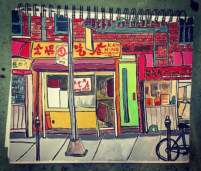 Sketchbook#chinatown #metres#greendoor#fireescape #awninggap#coffeeshop#blankcanvas&rsquo;s