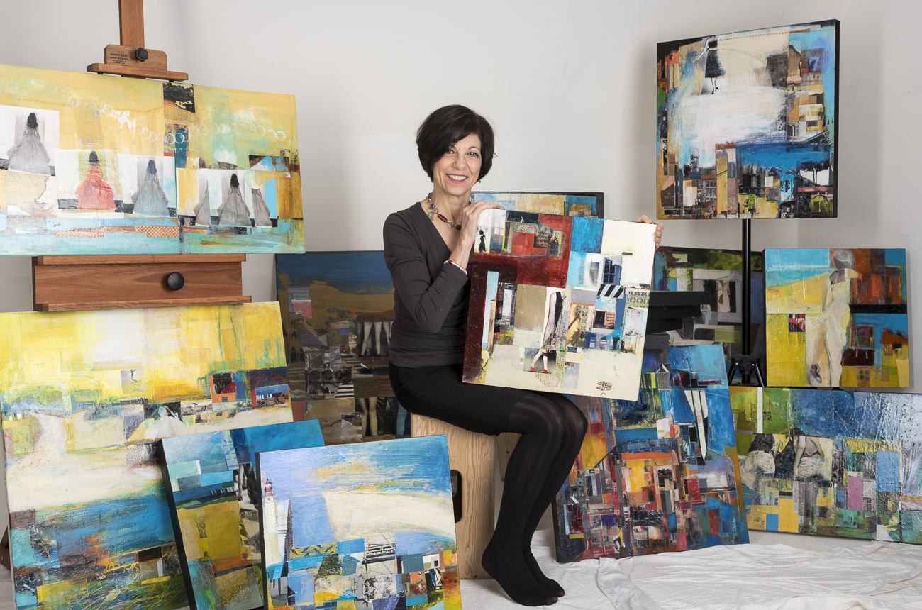 Peggy Ann with a collection of recent work, December 2015.