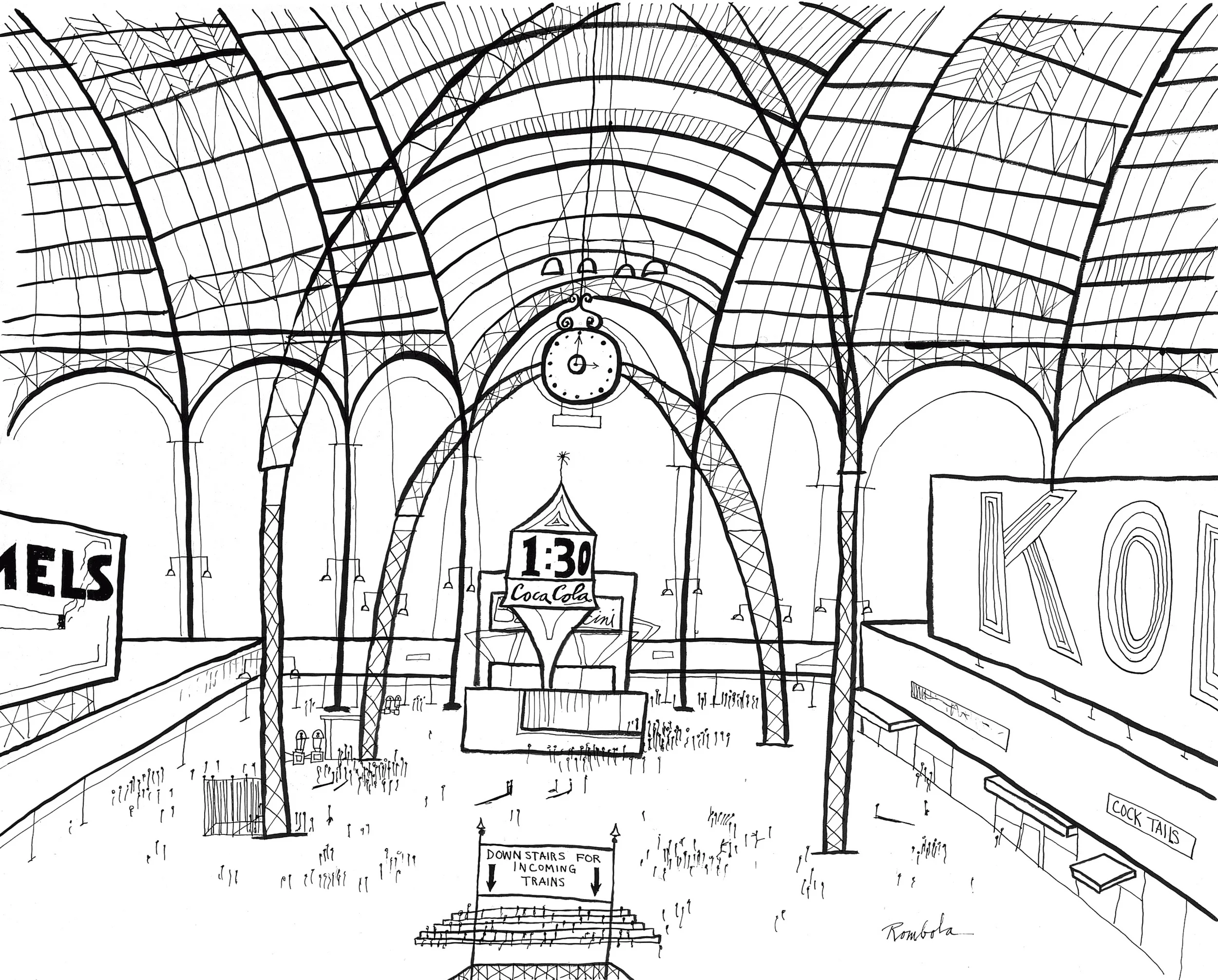 Penn Station 1963 Ink on paper.