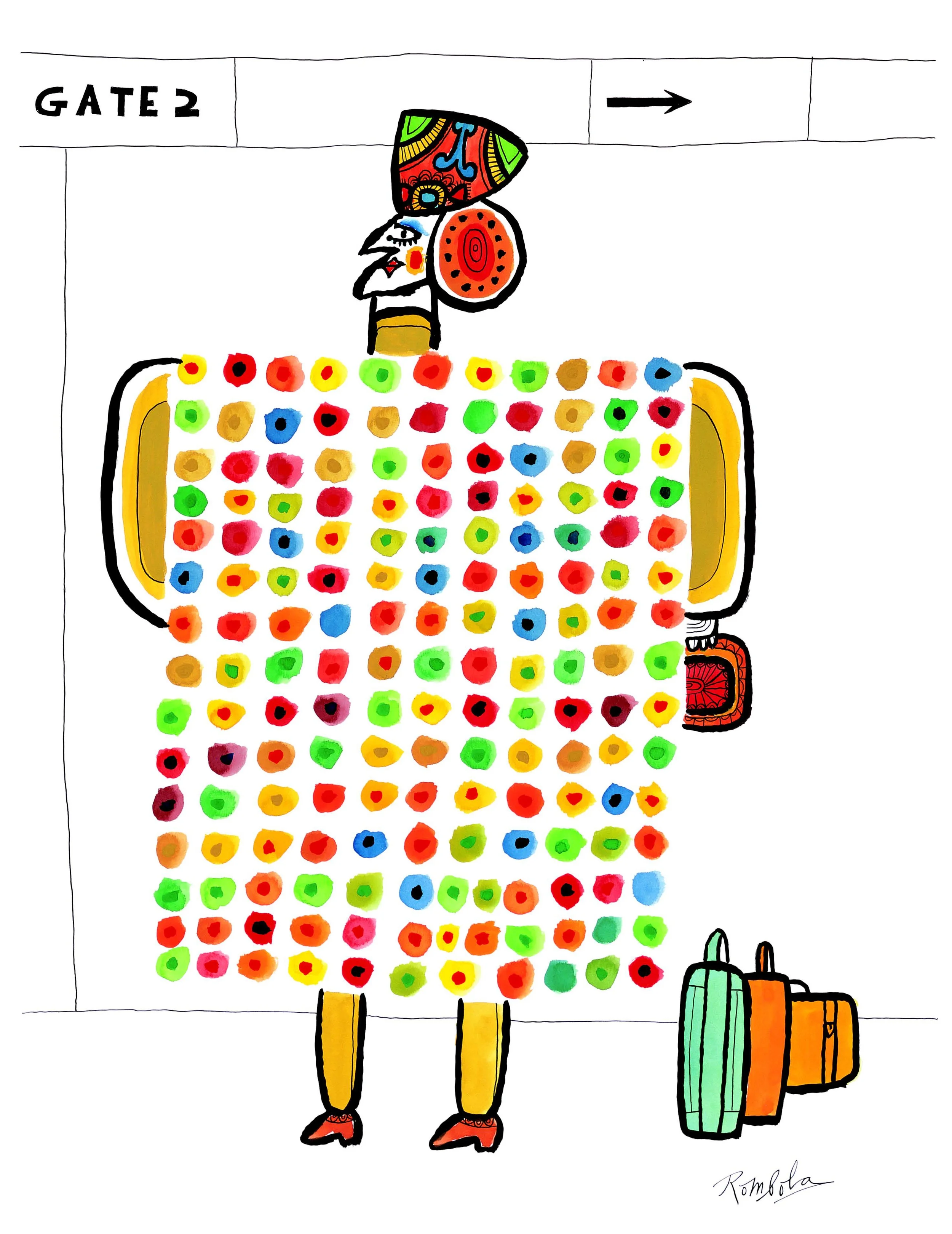 Big Lady 1963 Gouache and ink on paper.