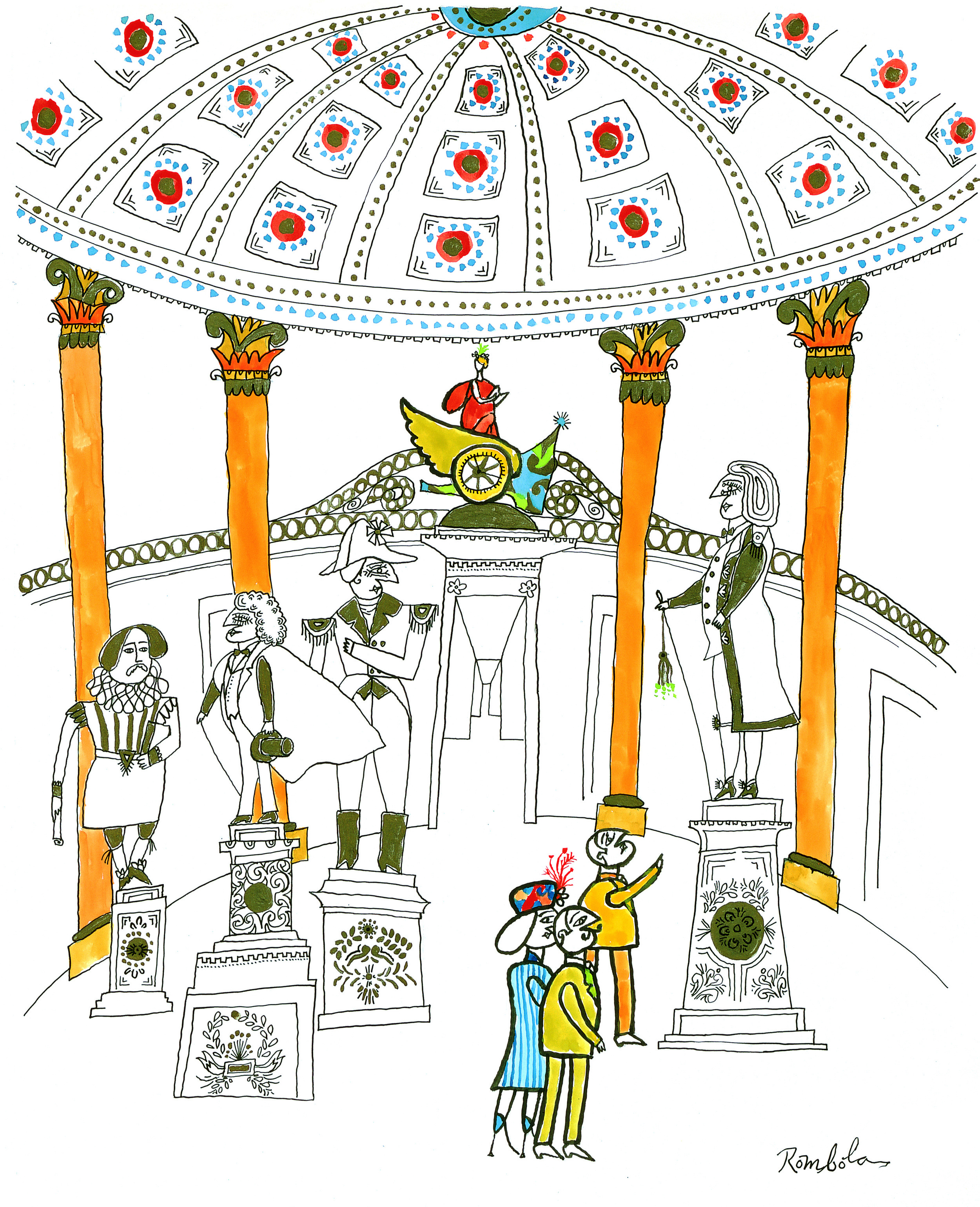   The Capitol Rotunda   circa 1959 60 Gouache and ink on paper.  