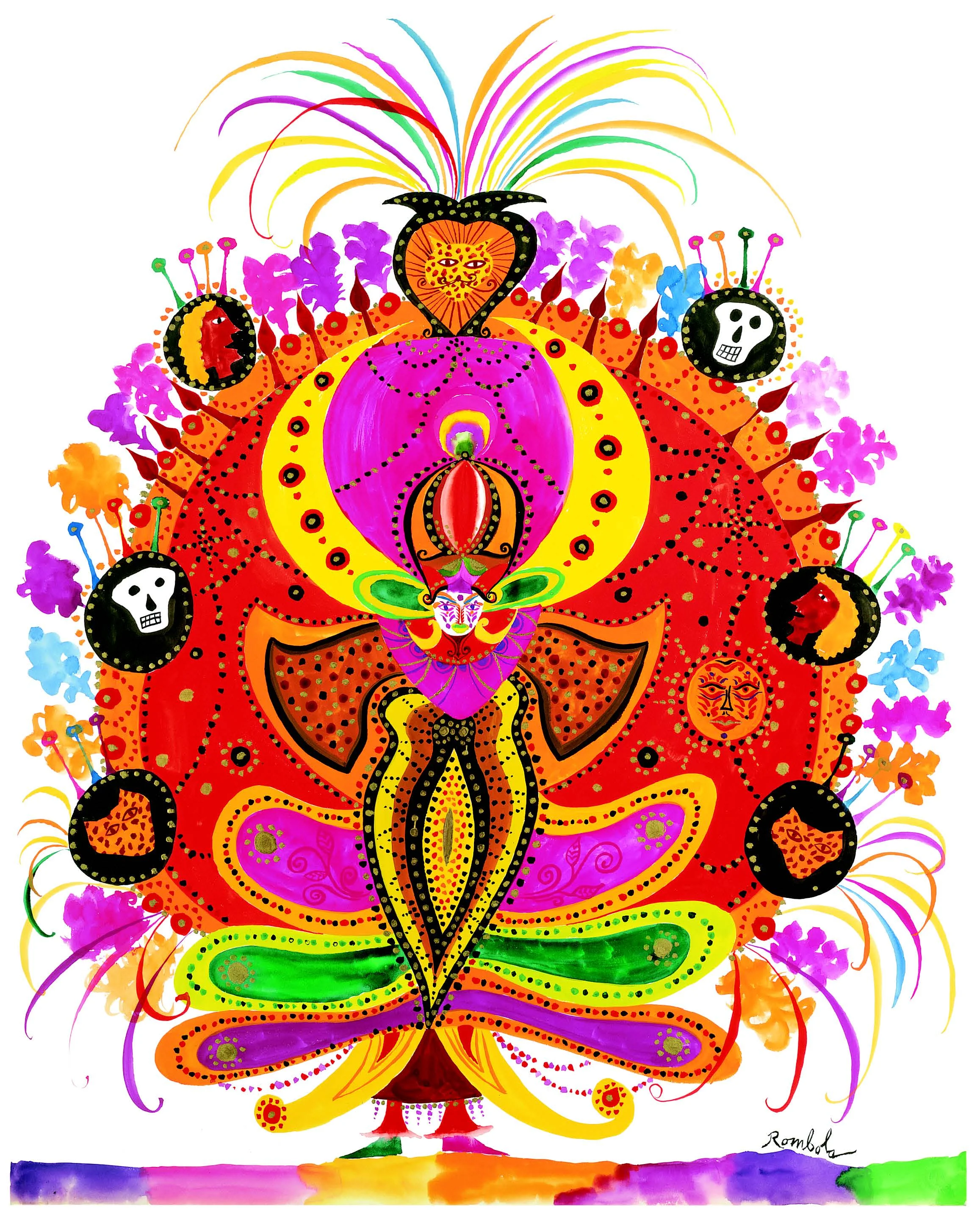 The Large Carnival Headdress Gouache and colored pencil on paper 1968
