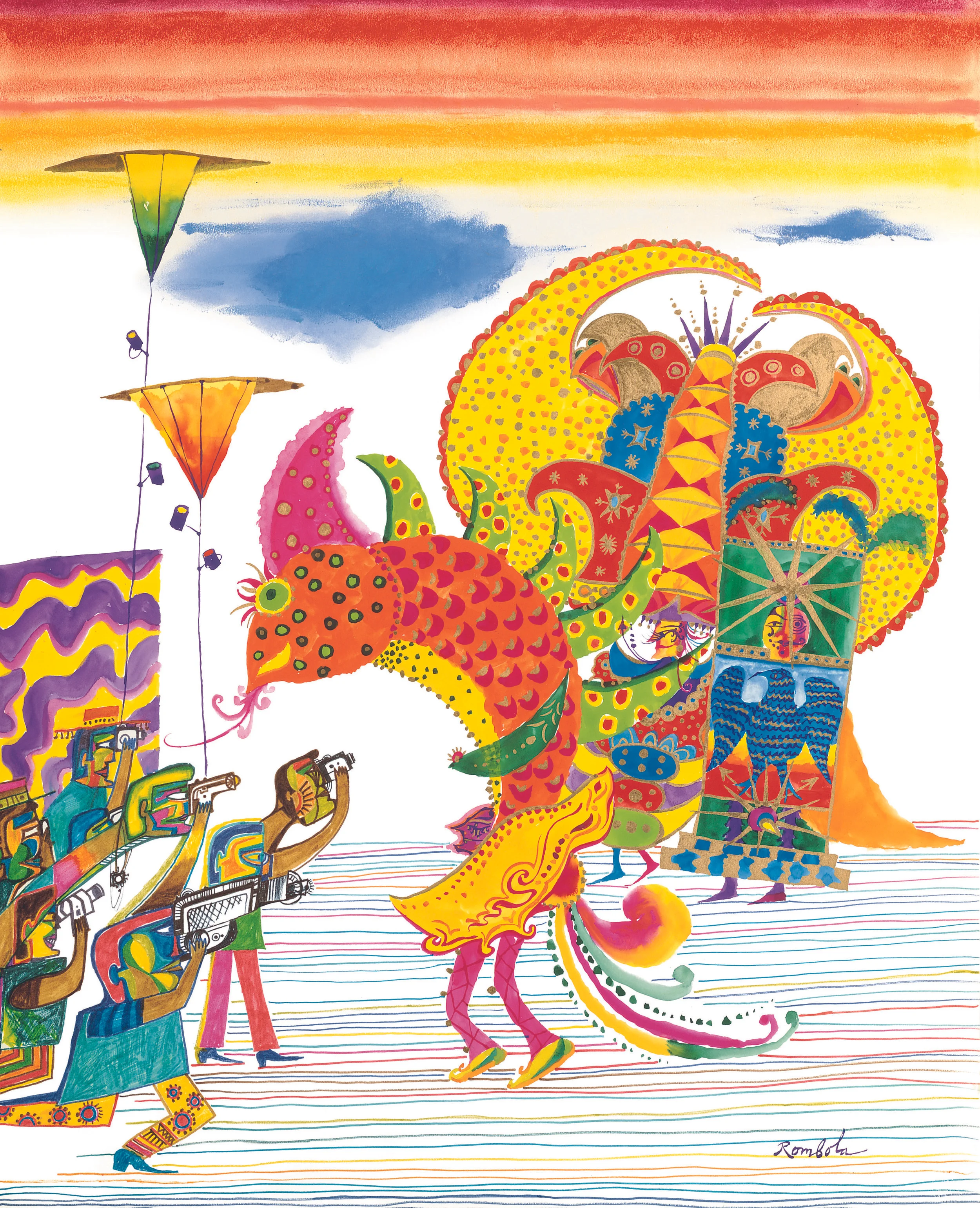 Costumes on Parade Pastel, gouache, and colored pencil on paper 1968