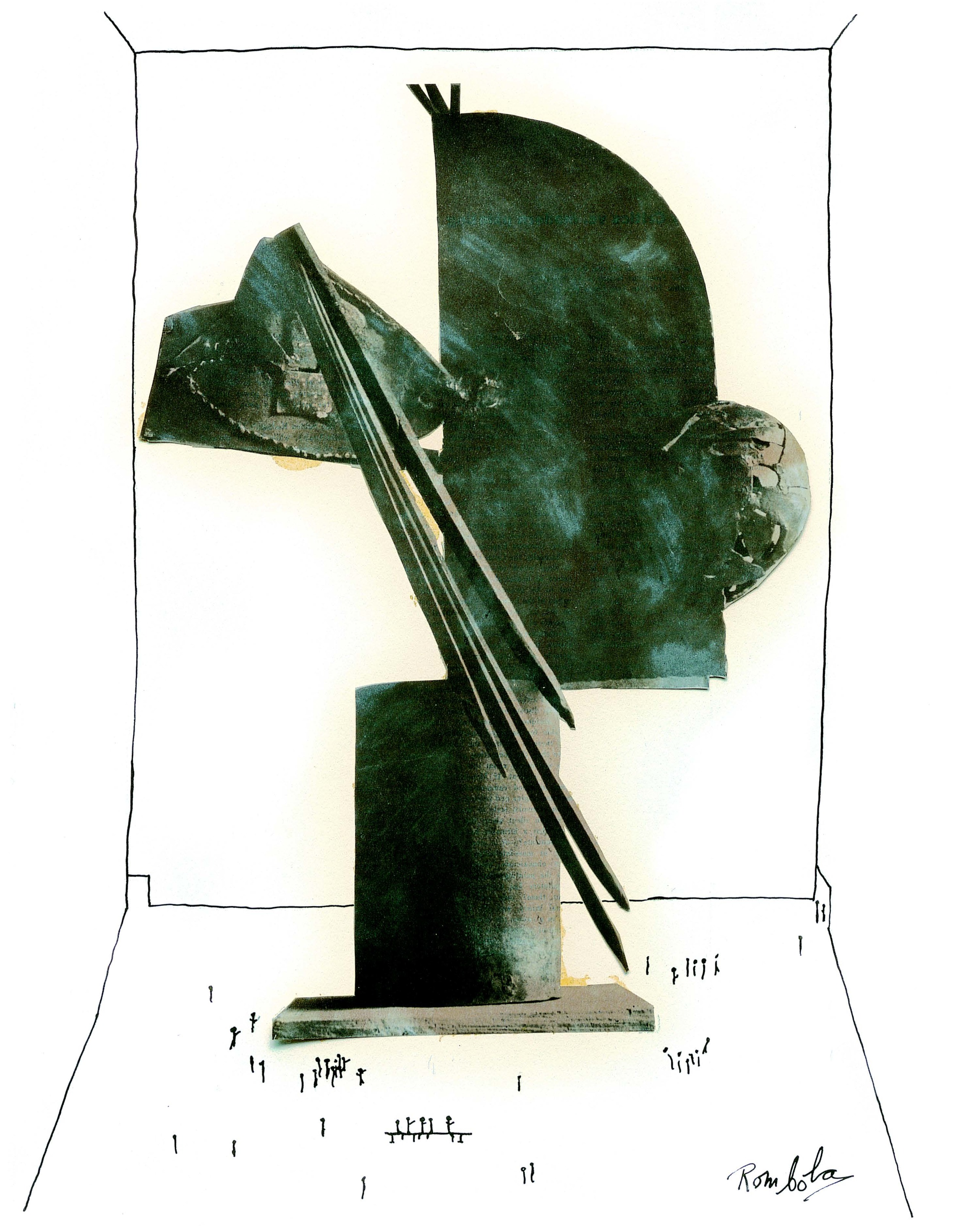   Enormous Sculpture    Collage and ink on paper 1964   