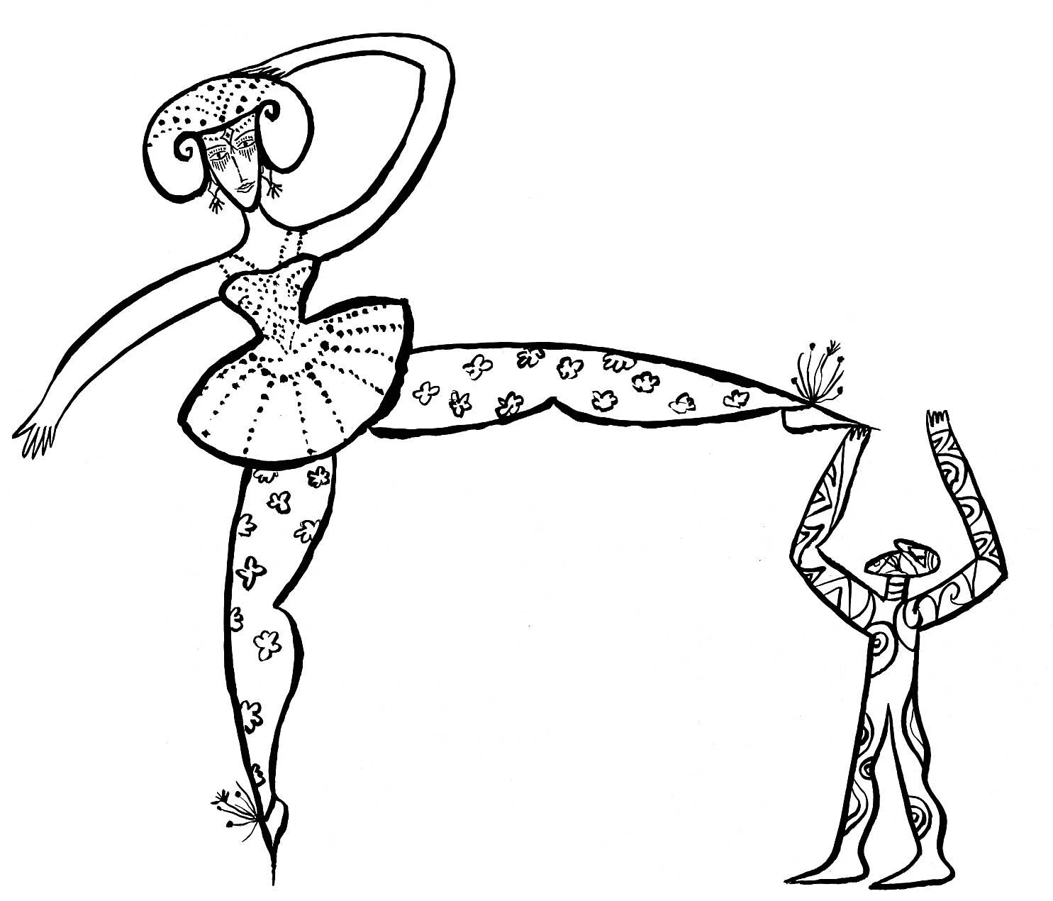 Big Ballet Dancer Ink on paper 1963