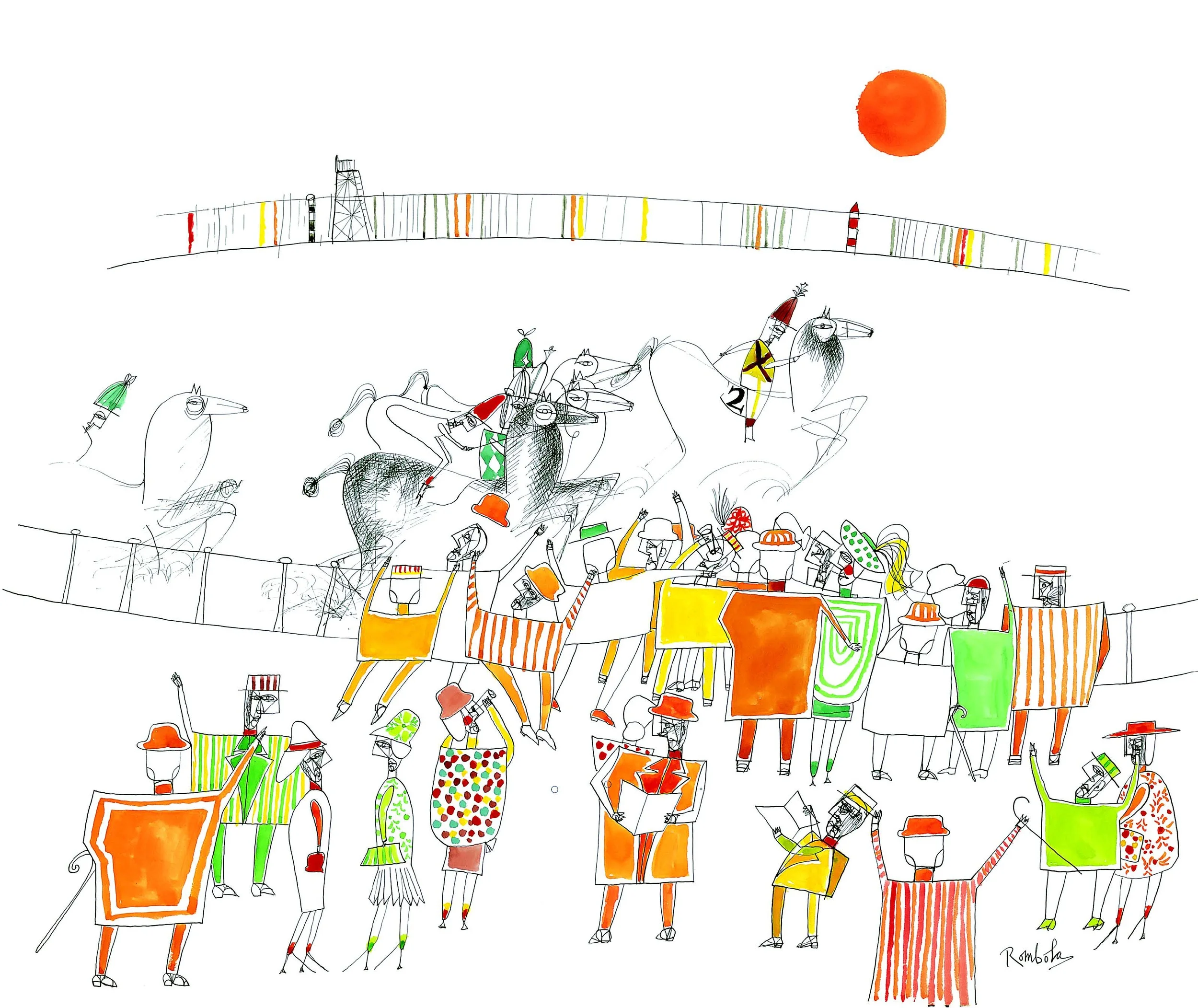 At the Racetrack Gouache and ink on paper 1960