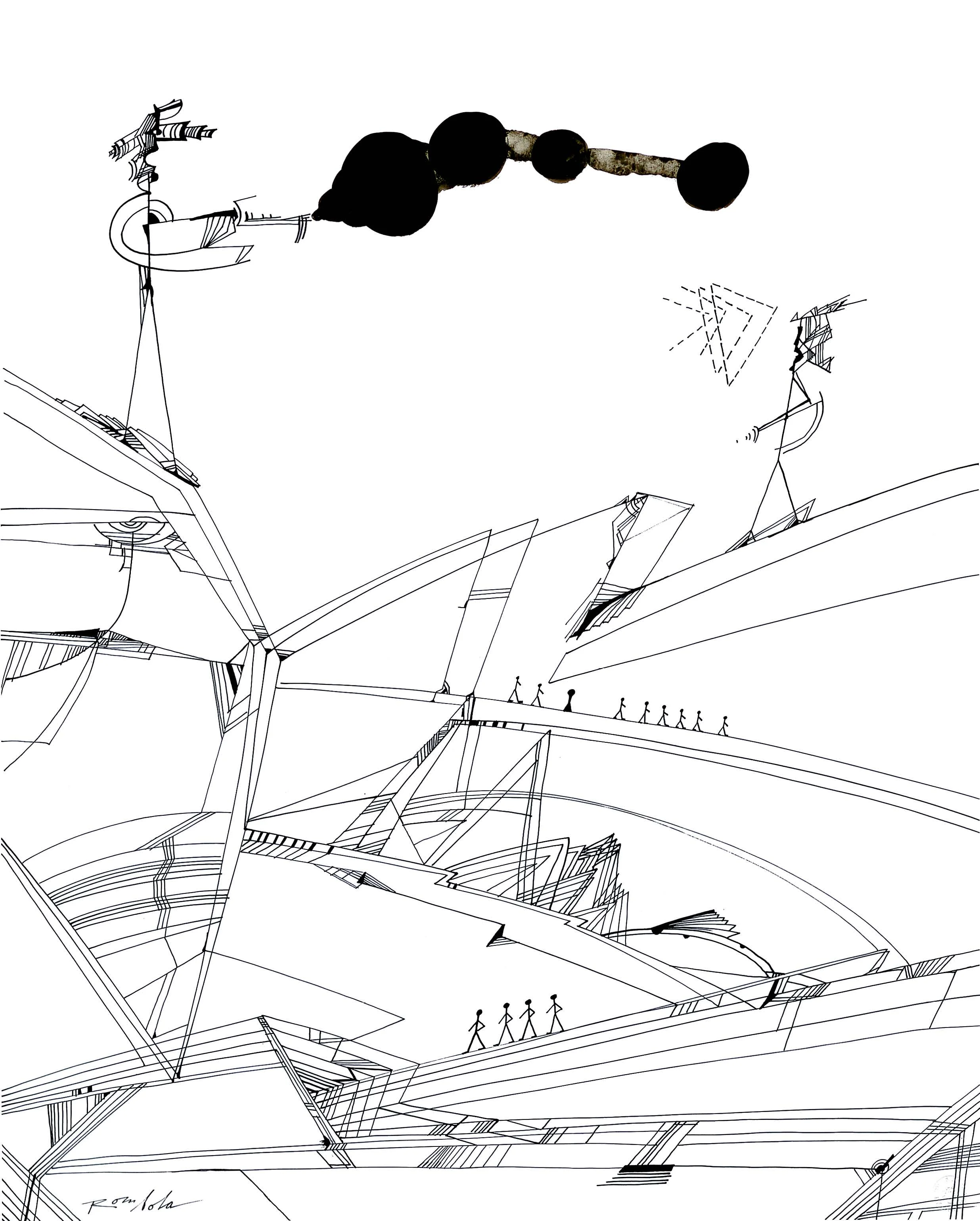 Robot City Ink on paper 1967