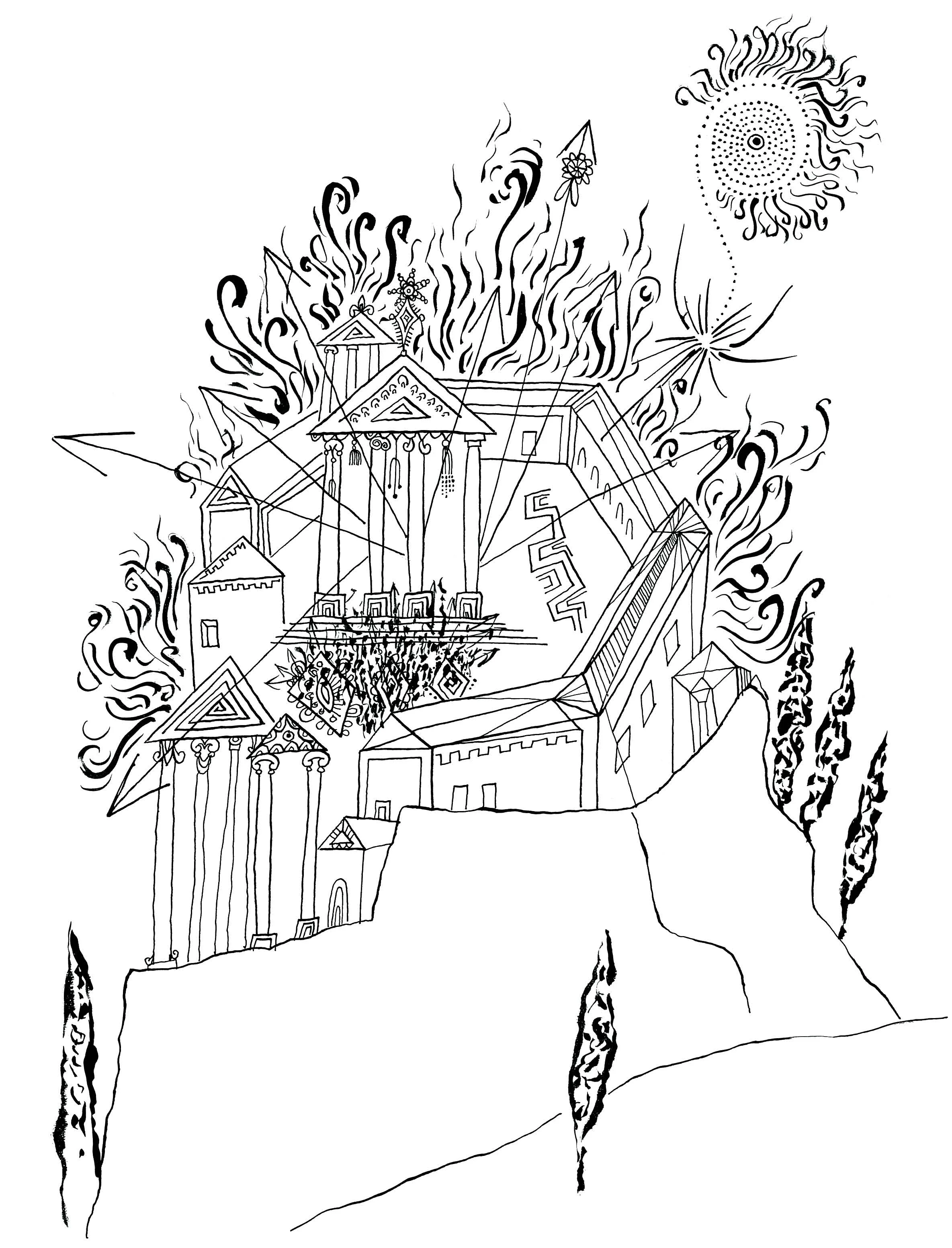 The Destruction of Greece Ink on paper 1963
