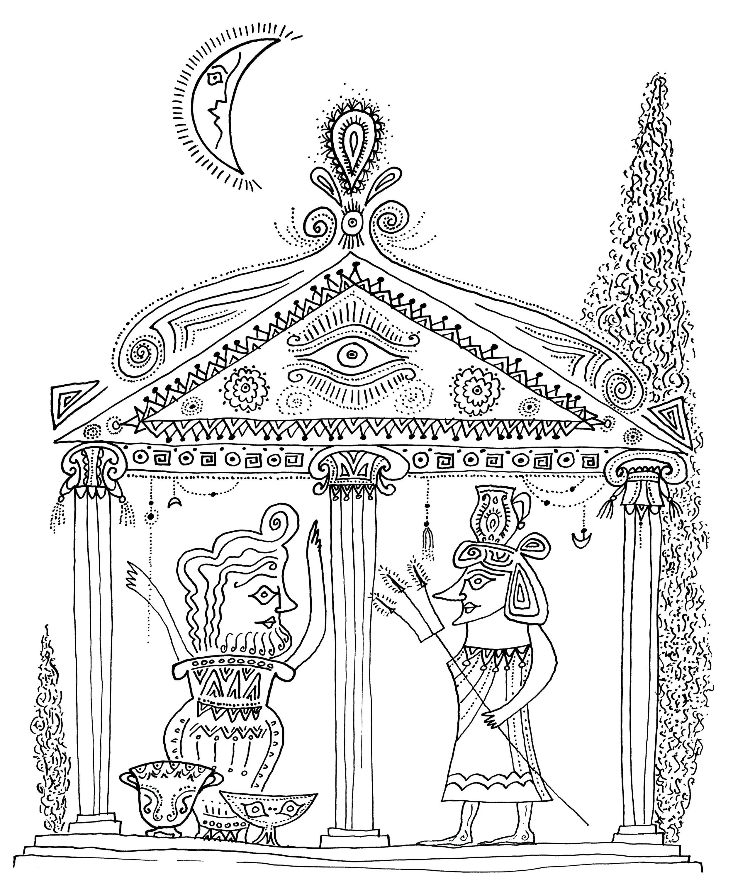 The Temple of the Gods Ink on paper 1963