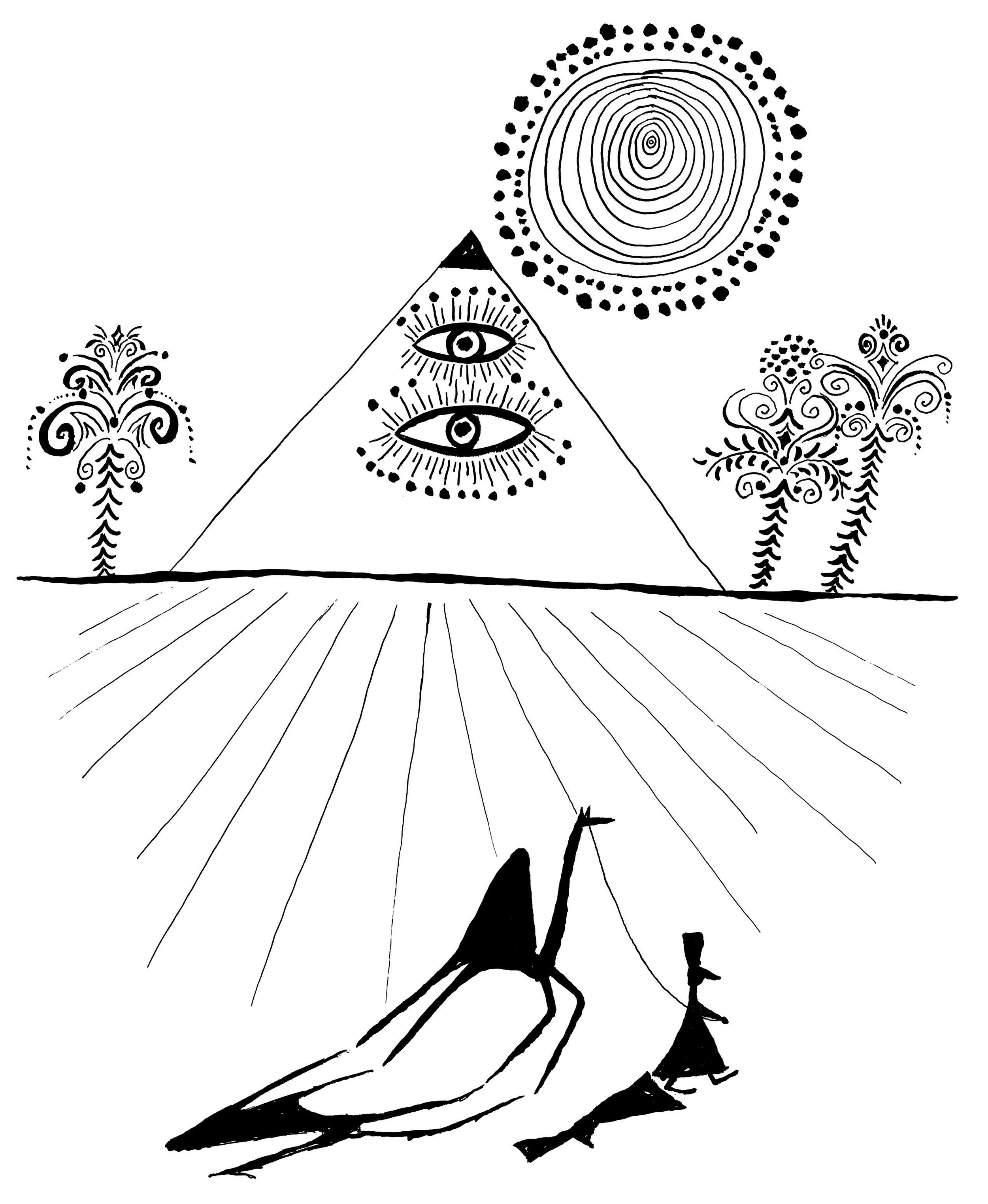   Pyramid with Eyes    Ink on paper 1963   