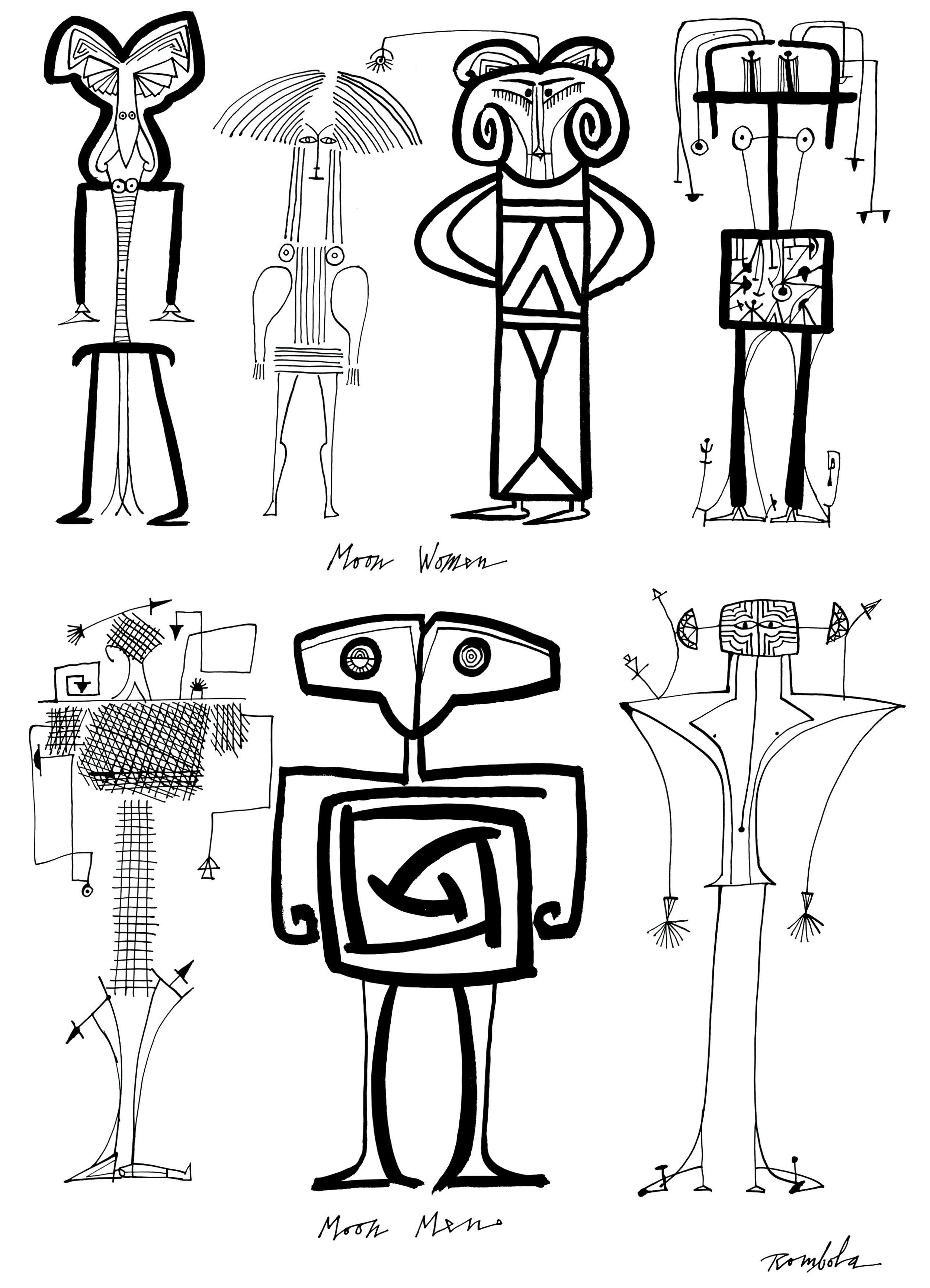   Outer Space People    Ink on paper 1967   