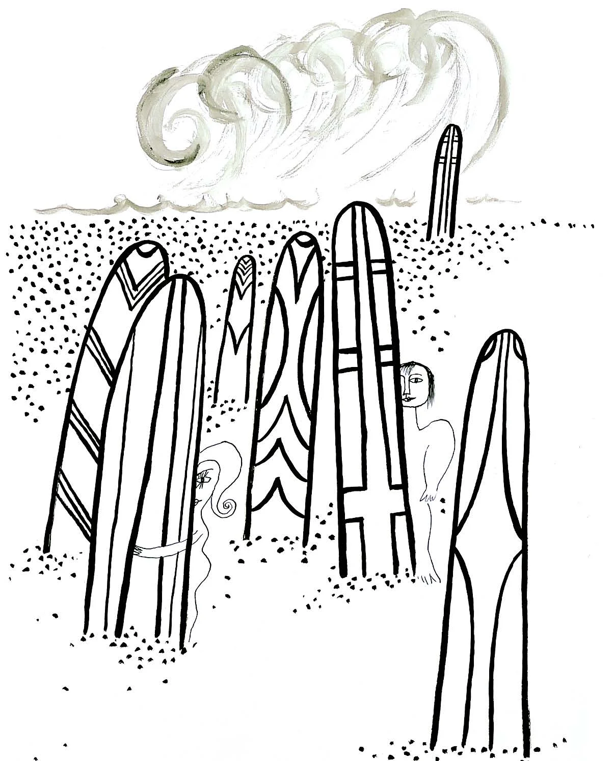 Surfing Boards Ink on paper 1960