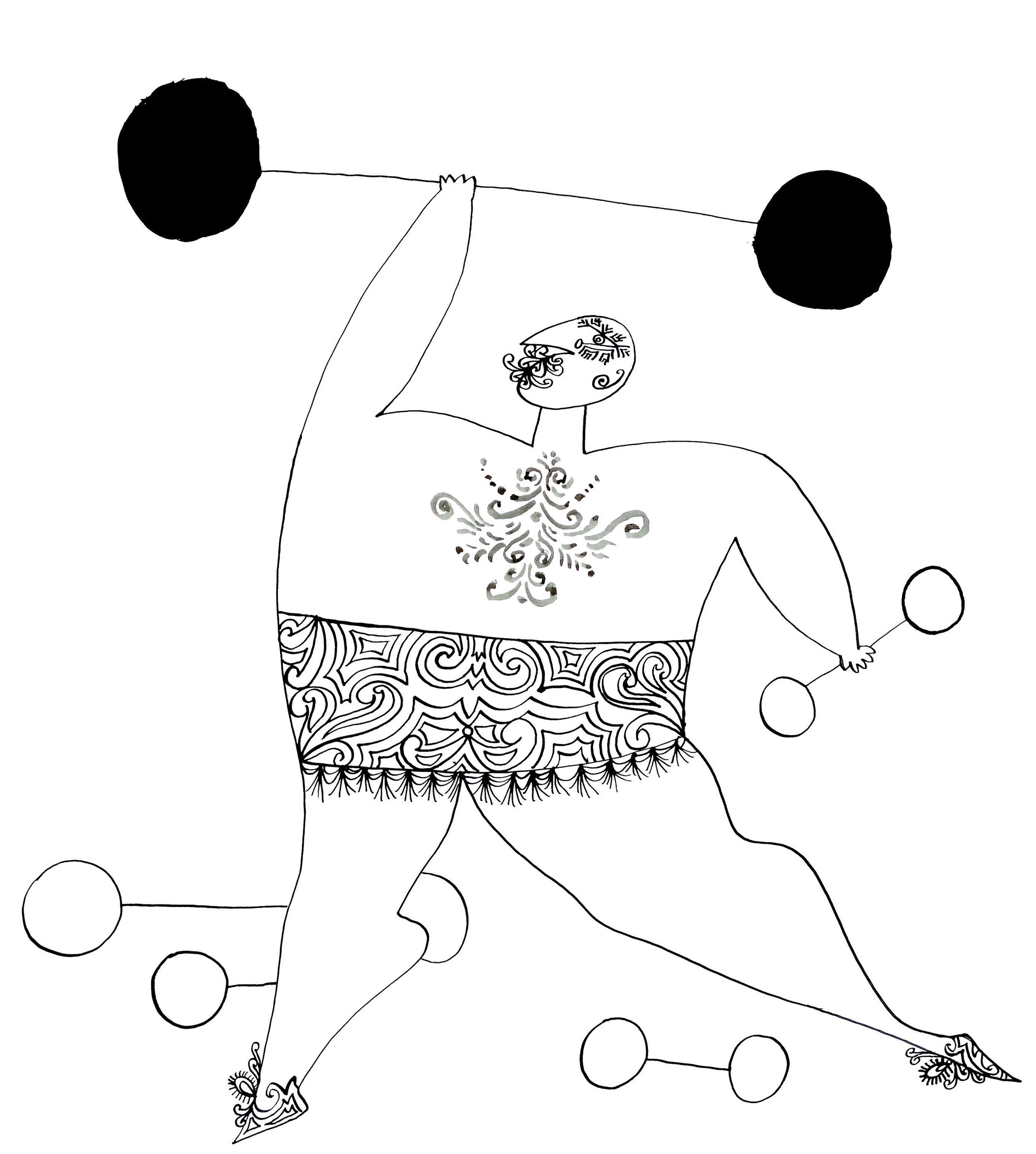   Circus Weight Lifter    Ink on paper 1956   