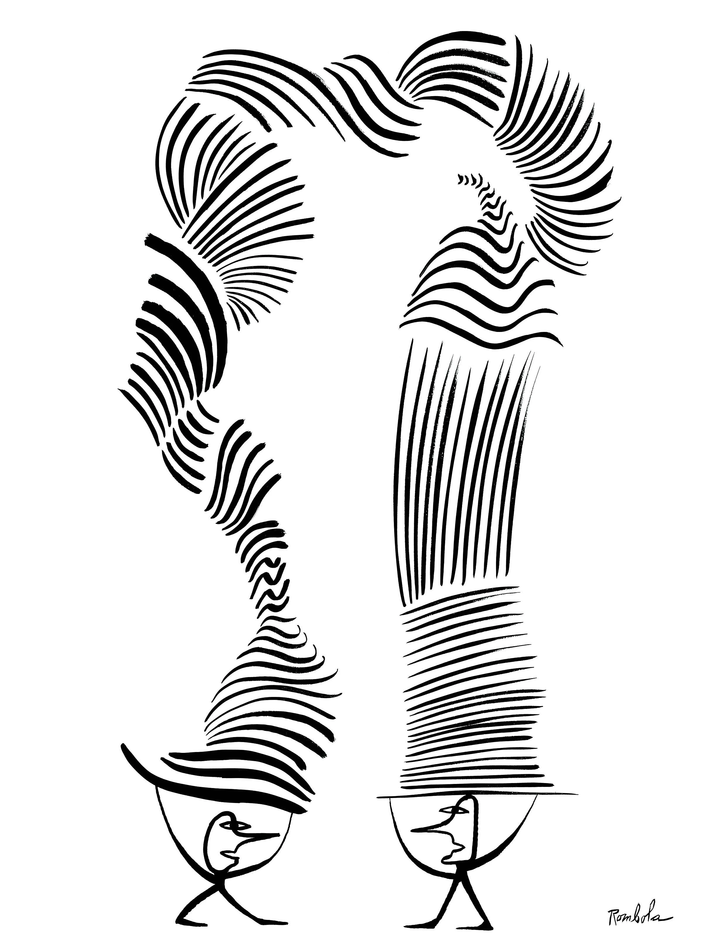 Two Jugglers Ink on paper 1972