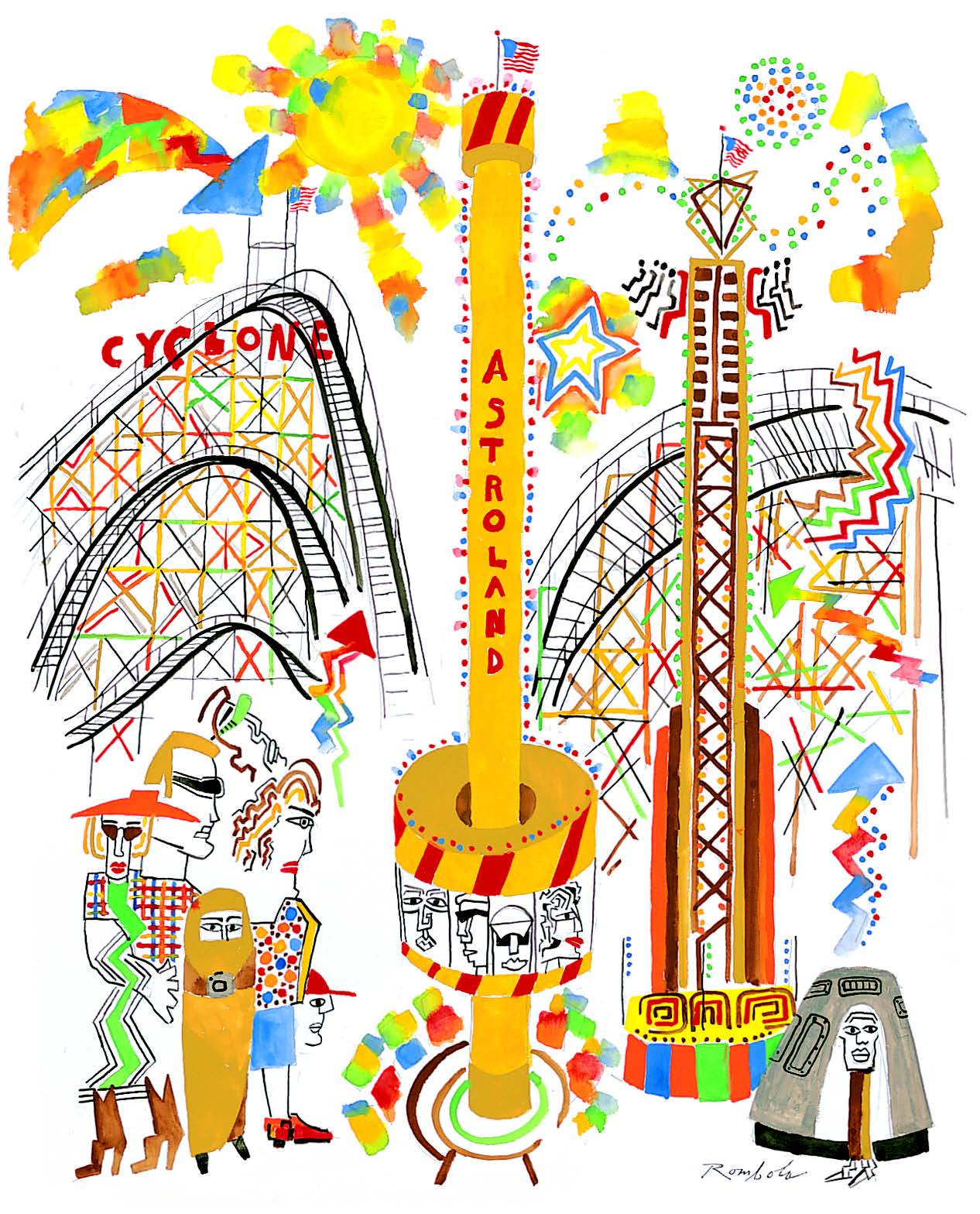   Astroland    Gouache and ink on paper 2005   