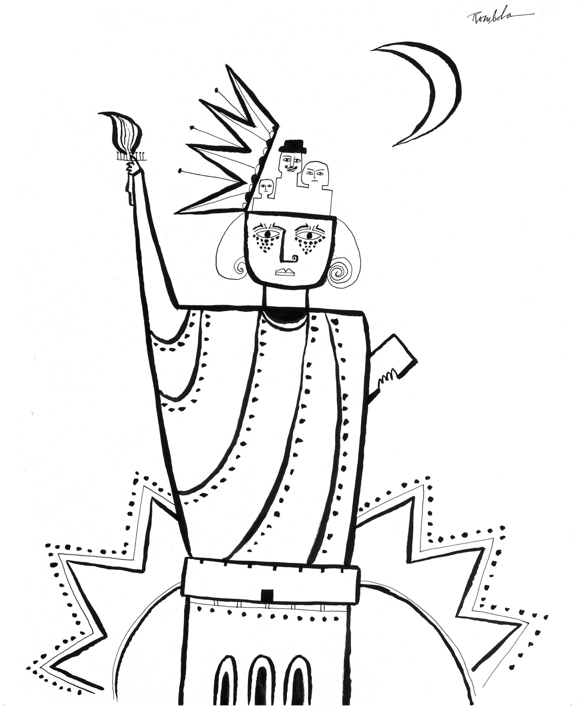   Statue of Liberty   1966 Ink on paper.  