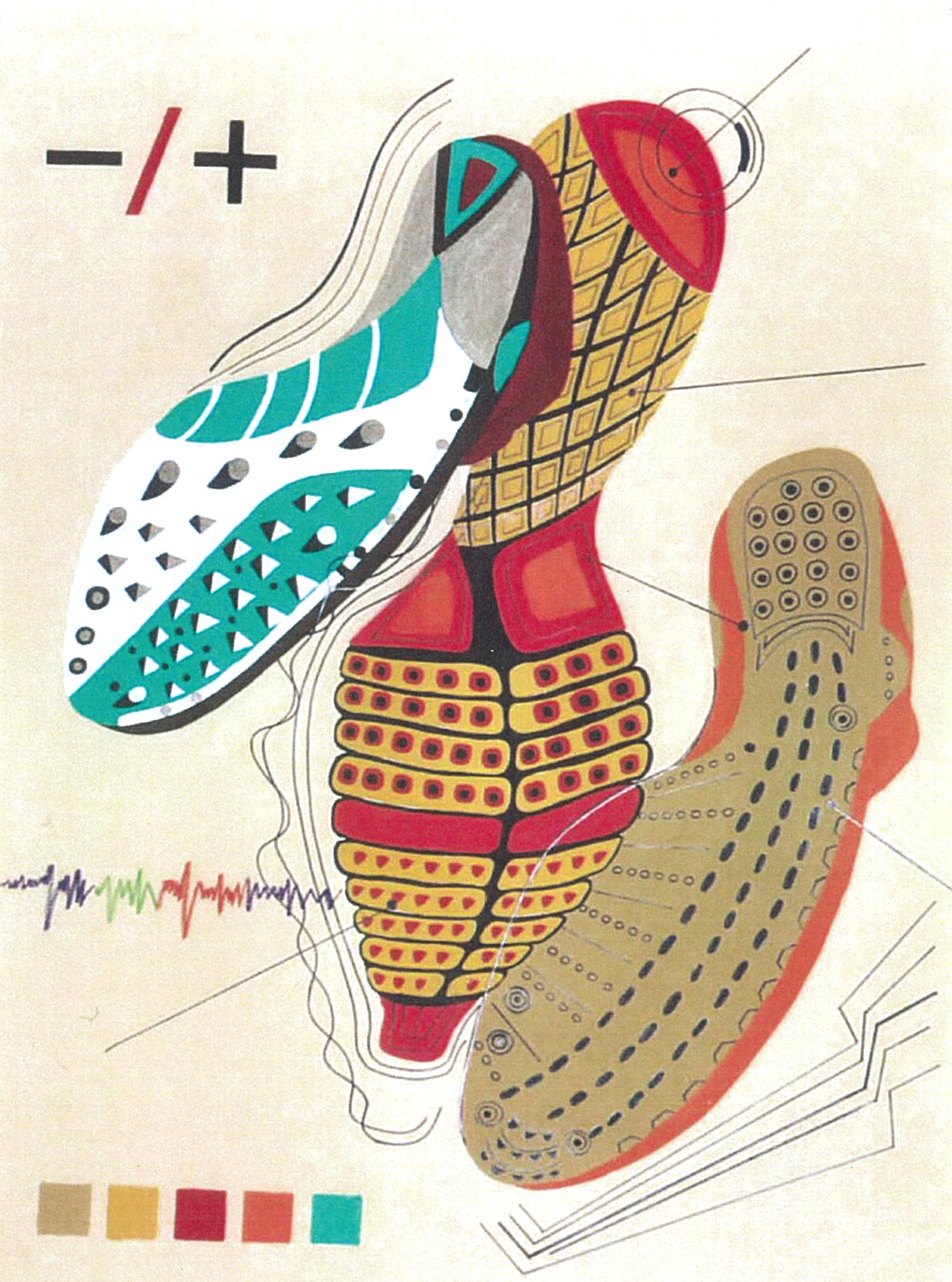   Athletic Shoes   Gouache Perm Marker on illus Board 30X40  