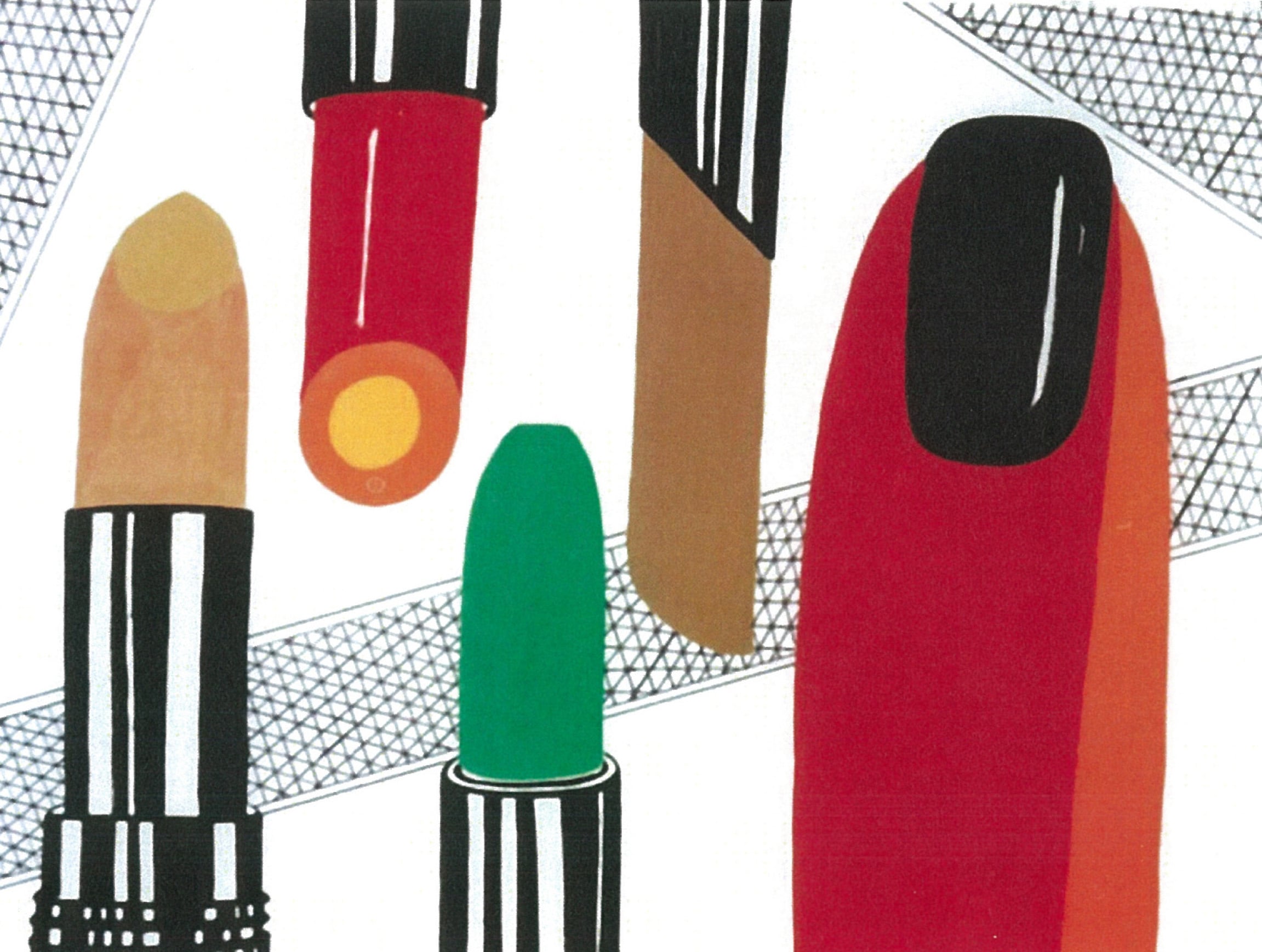   Lipsticks   Gouache Perm Marker on illus Board 30X40  