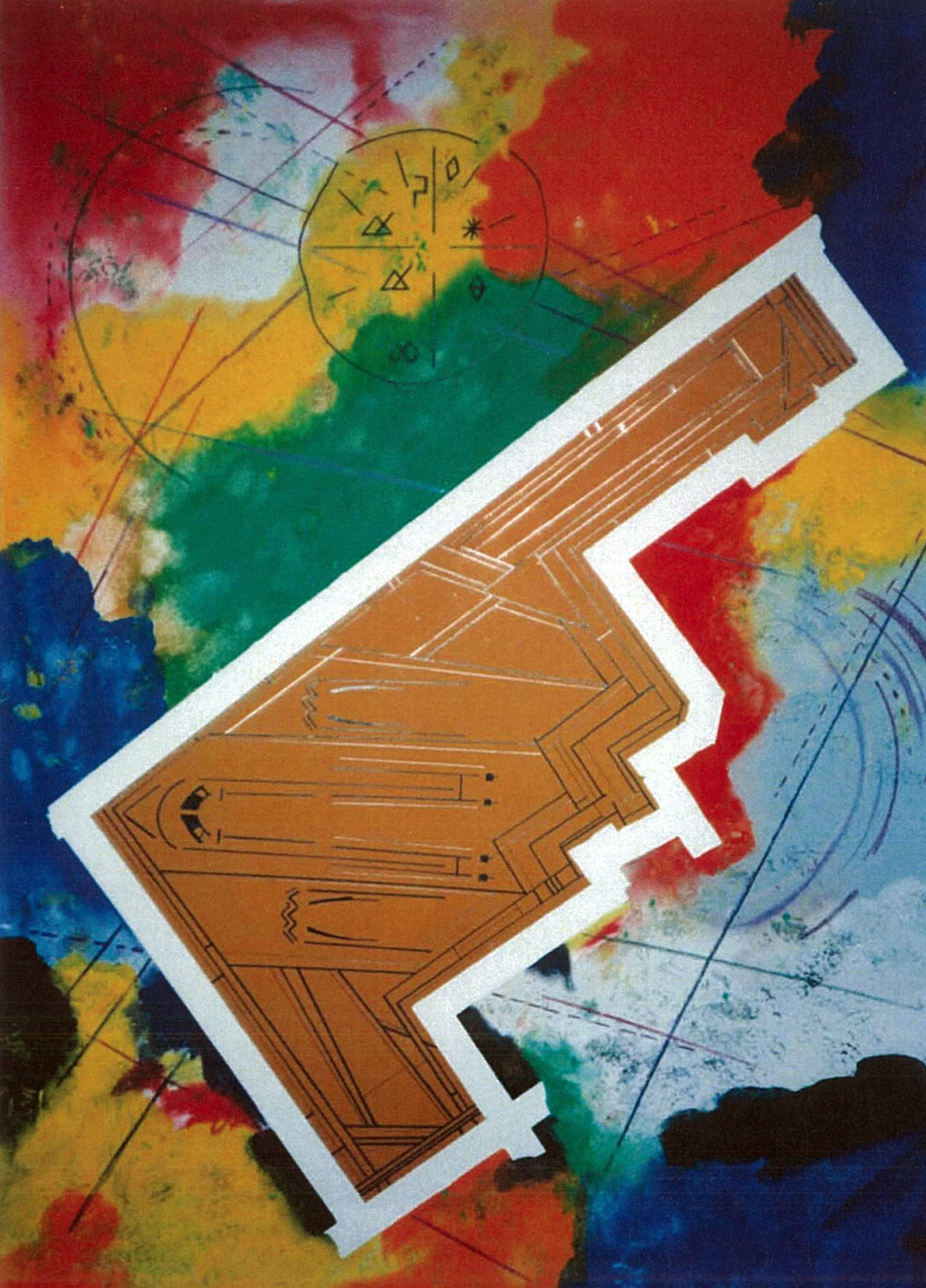 Birth of B-2 Stealth Bomber Gouache, Crayon on illus Board 30X40