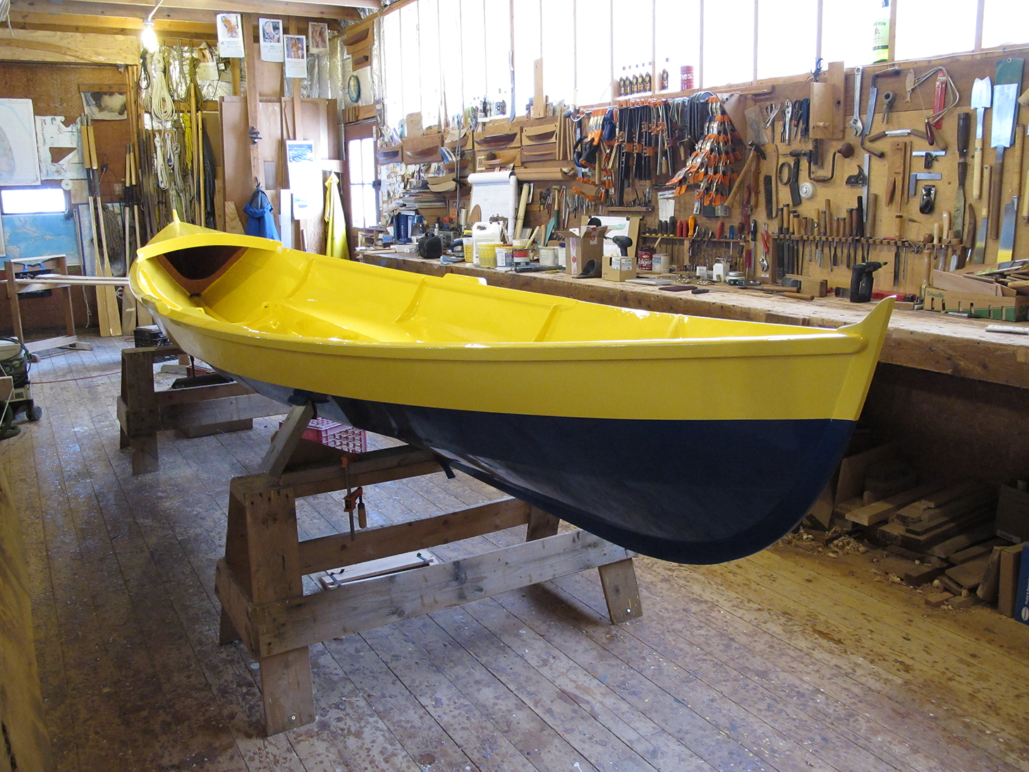 Wooden ROW BOAT Skif Dory CANOE model rowboat skiff 11.5" nautical light wood 