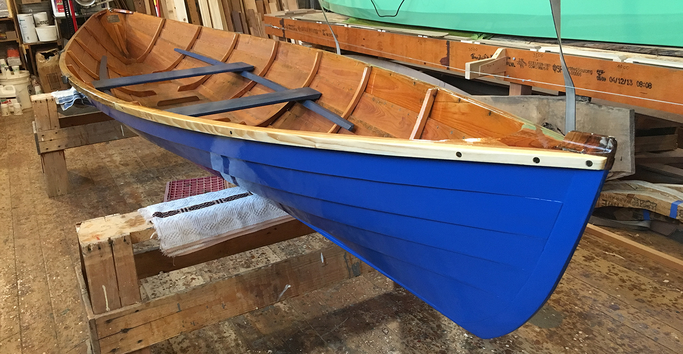 The 17' Herreshoff/Gardner row boat repaired, repainted, and ready to go...