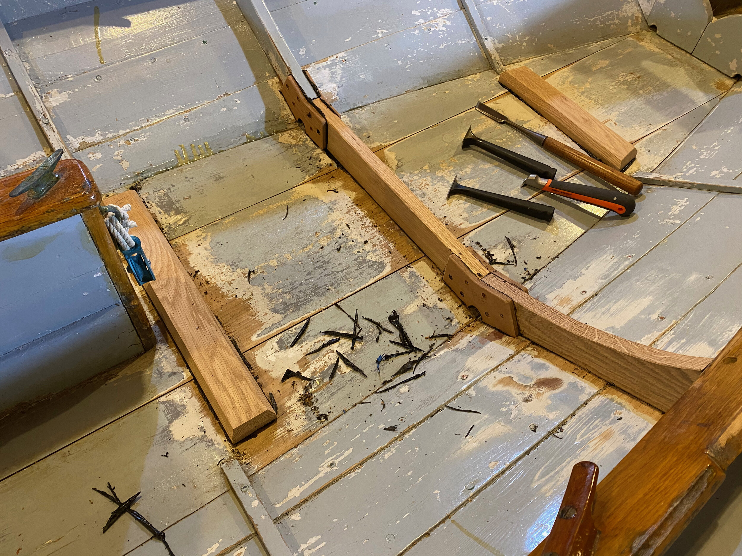 Swampscott Dory repair, 2019