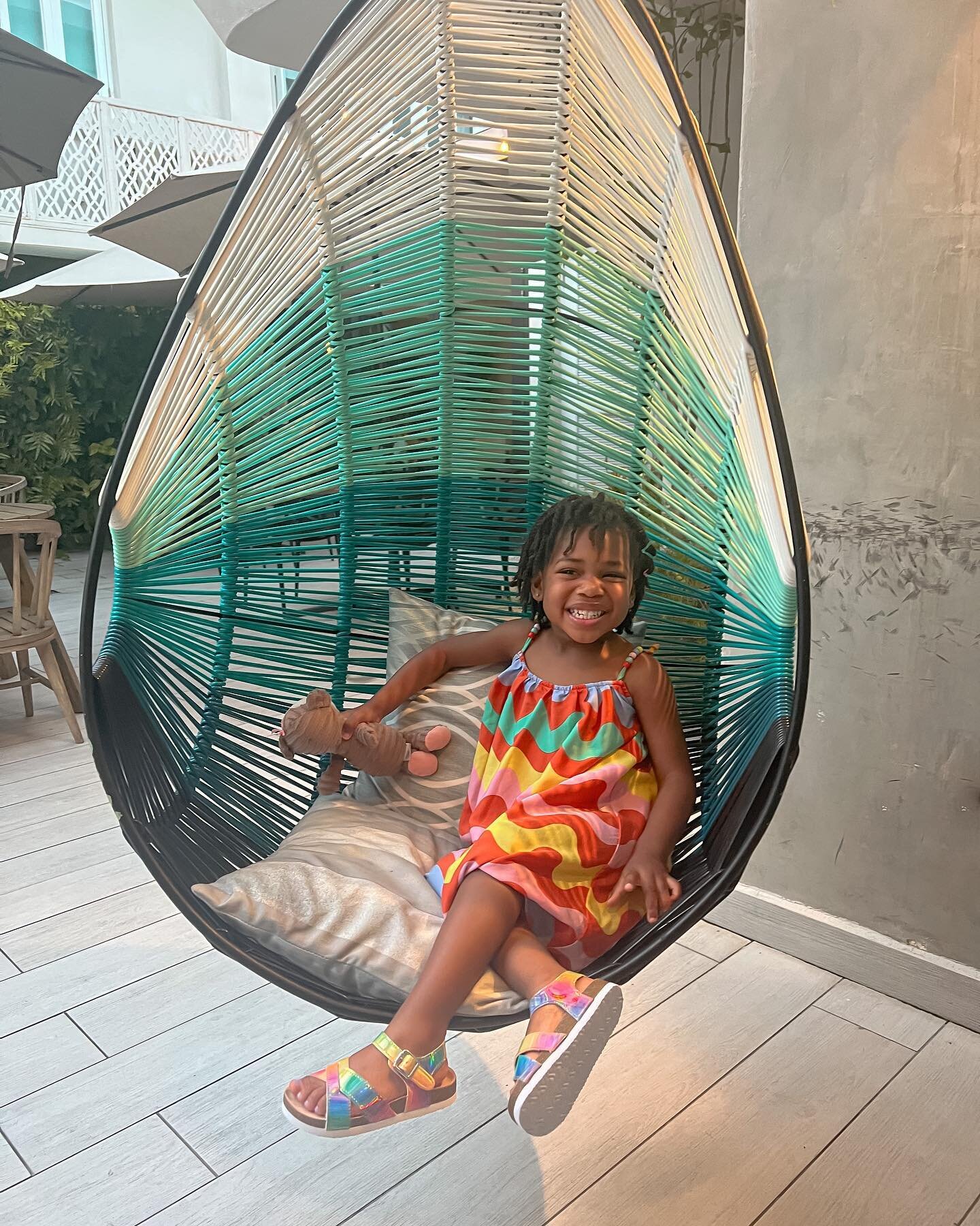 Just some Tori #ootd in the &ldquo;swing&rdquo; as she calls it. I&rsquo;m trying to make up for &ldquo;purple toe gate&rdquo; so she got extra beach time today. (If you watch my stories you know what purple toe gate was🤣😂🤣)
.
.
.
.

We love this 