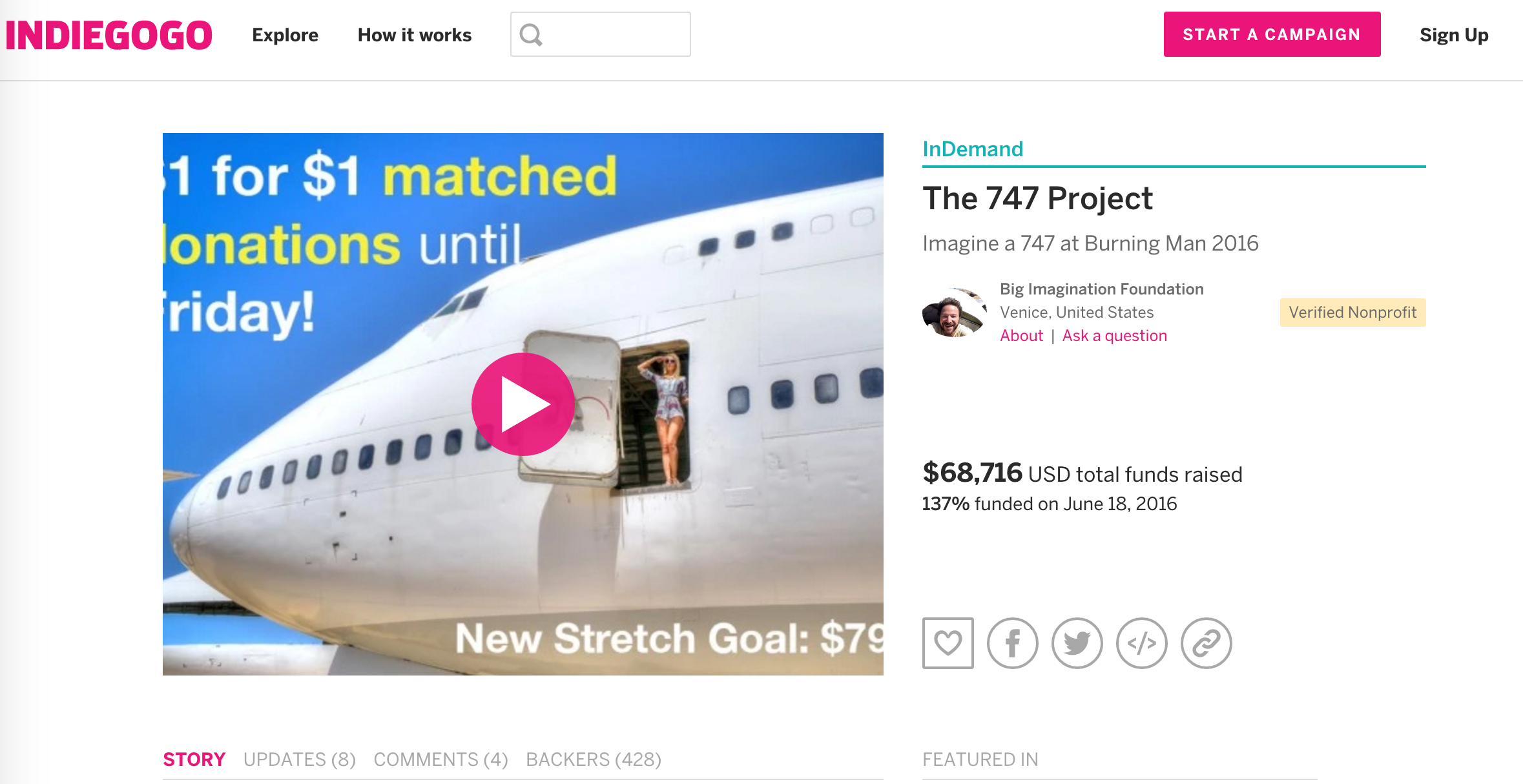 Fundraiser for 747 Art Car