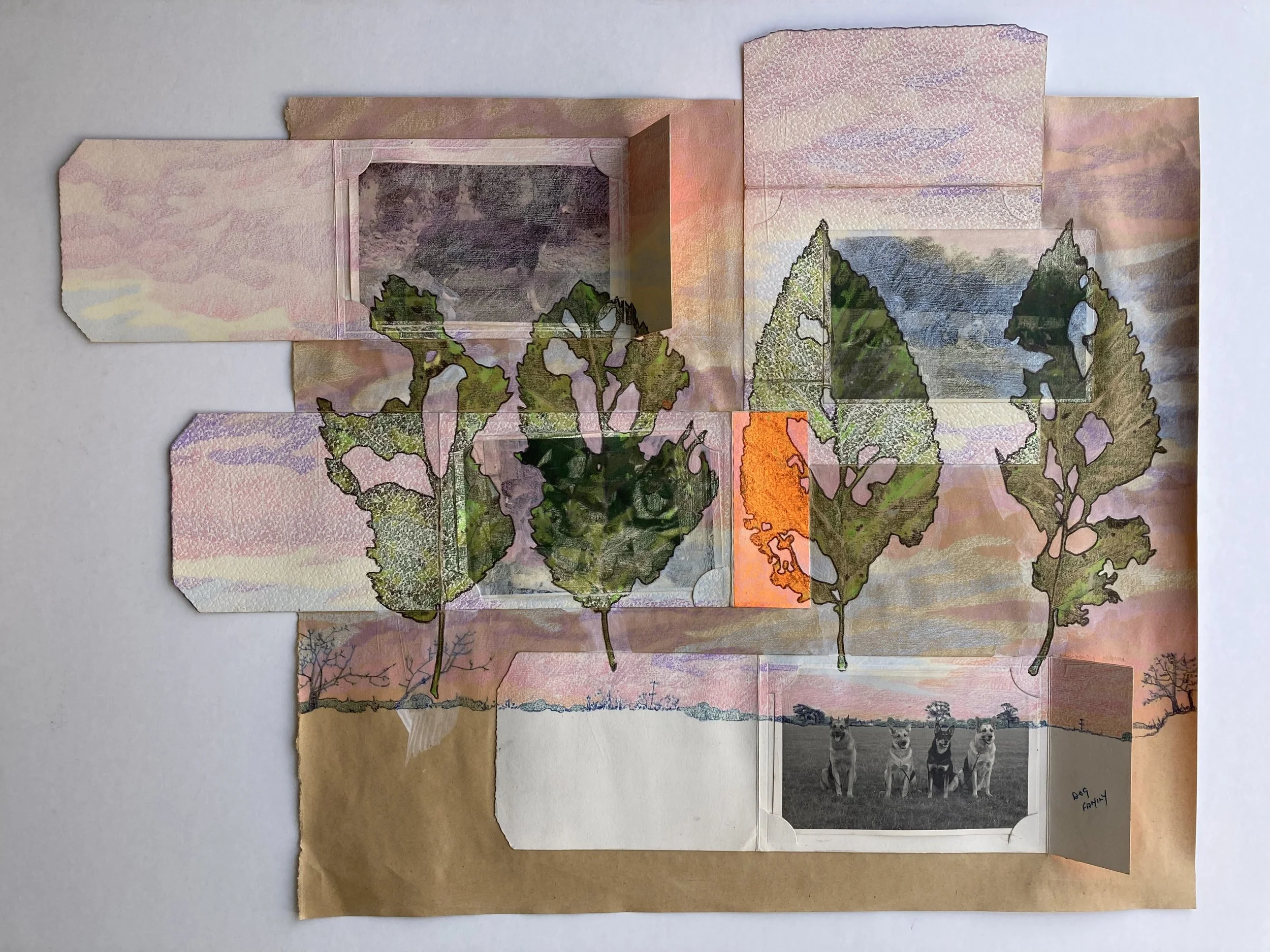 Dog Family of Leaves