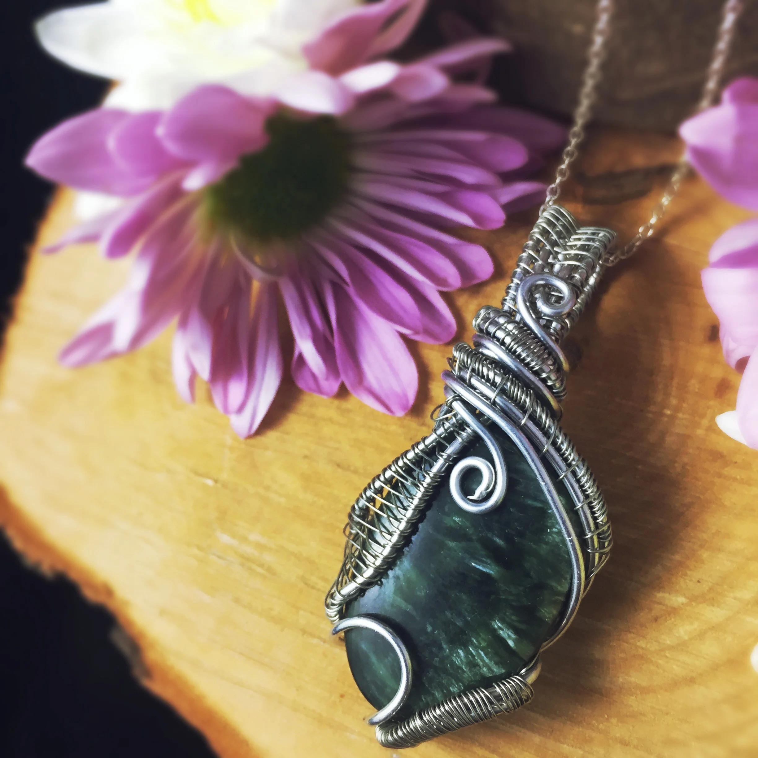 Seraphinite Wire Wrapped Crystal by AndZenSome