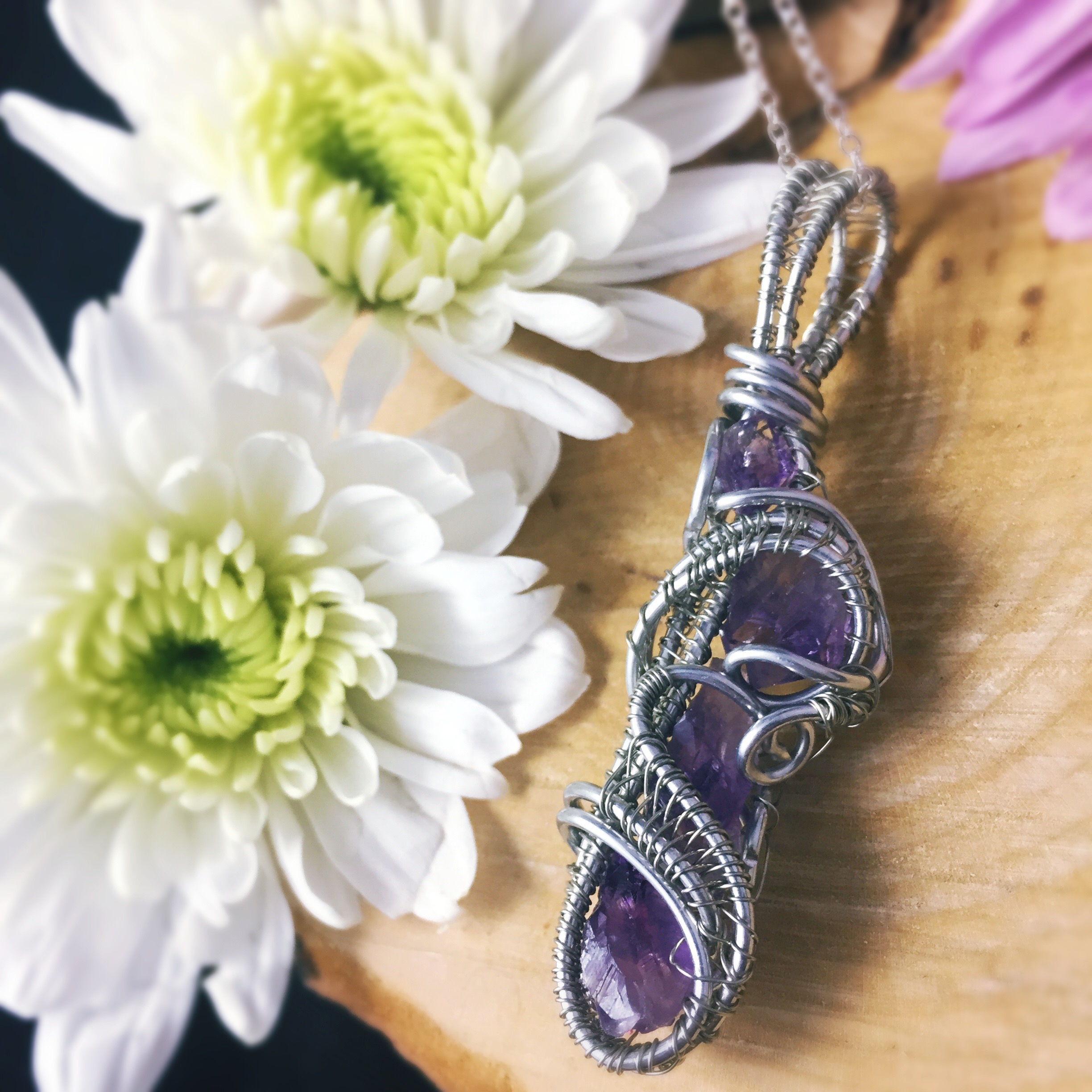 Amethyst healing necklace by andzensome