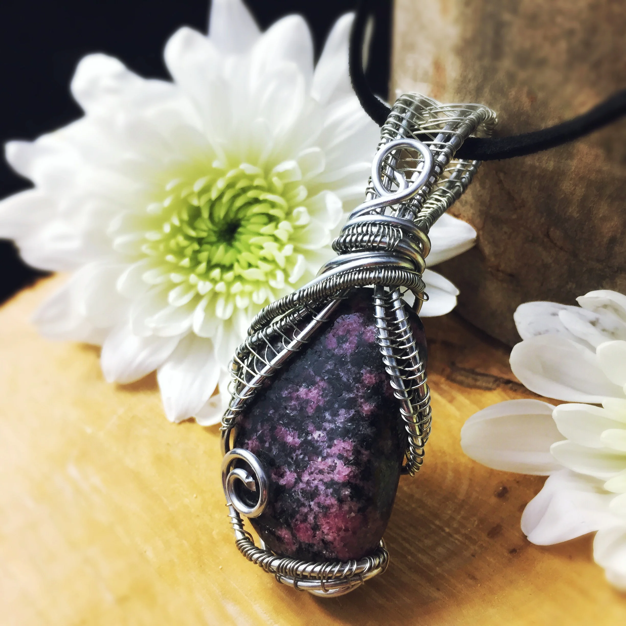 Rhodonite Crystal Pendant