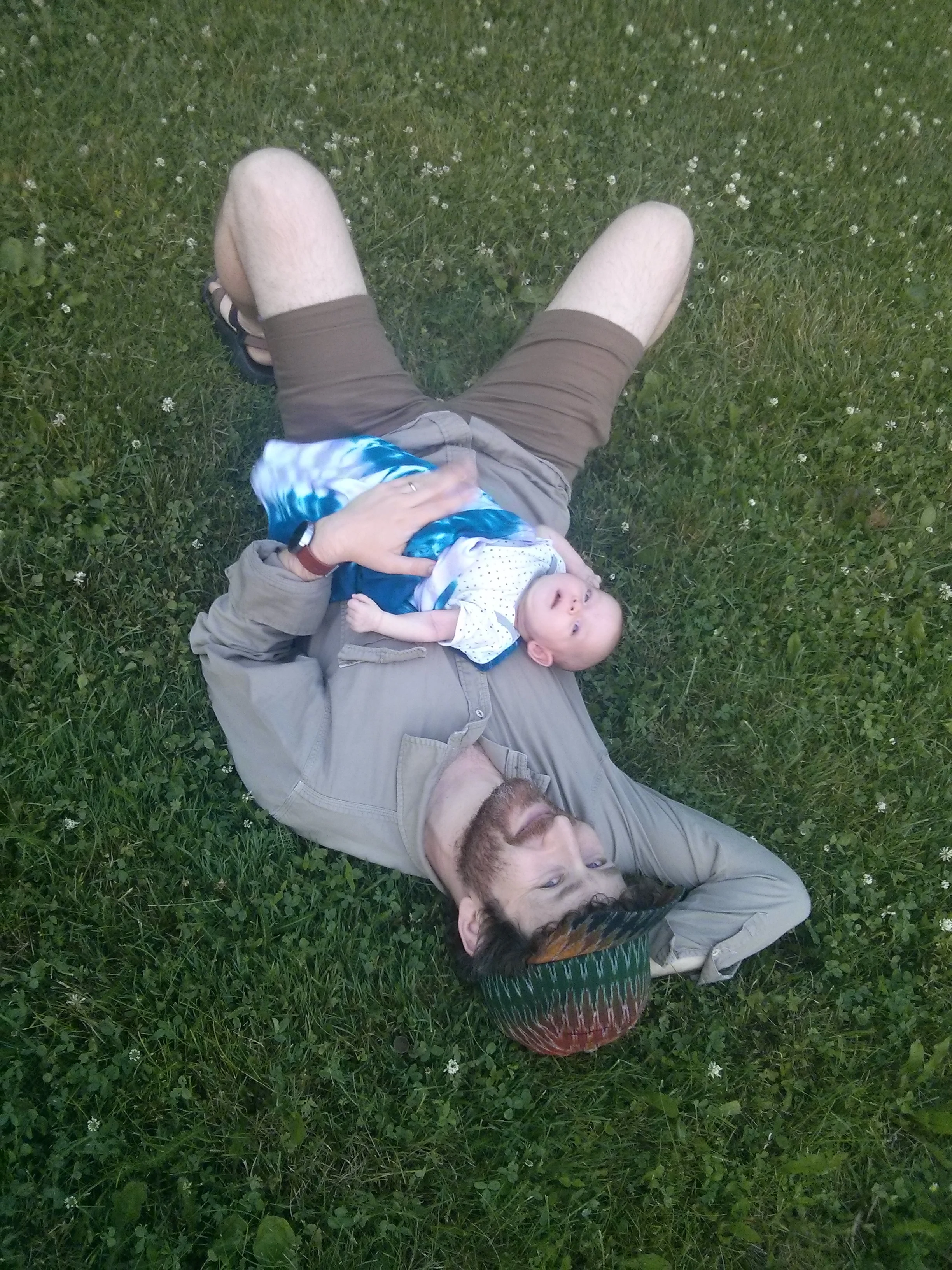Daddy time on the grass