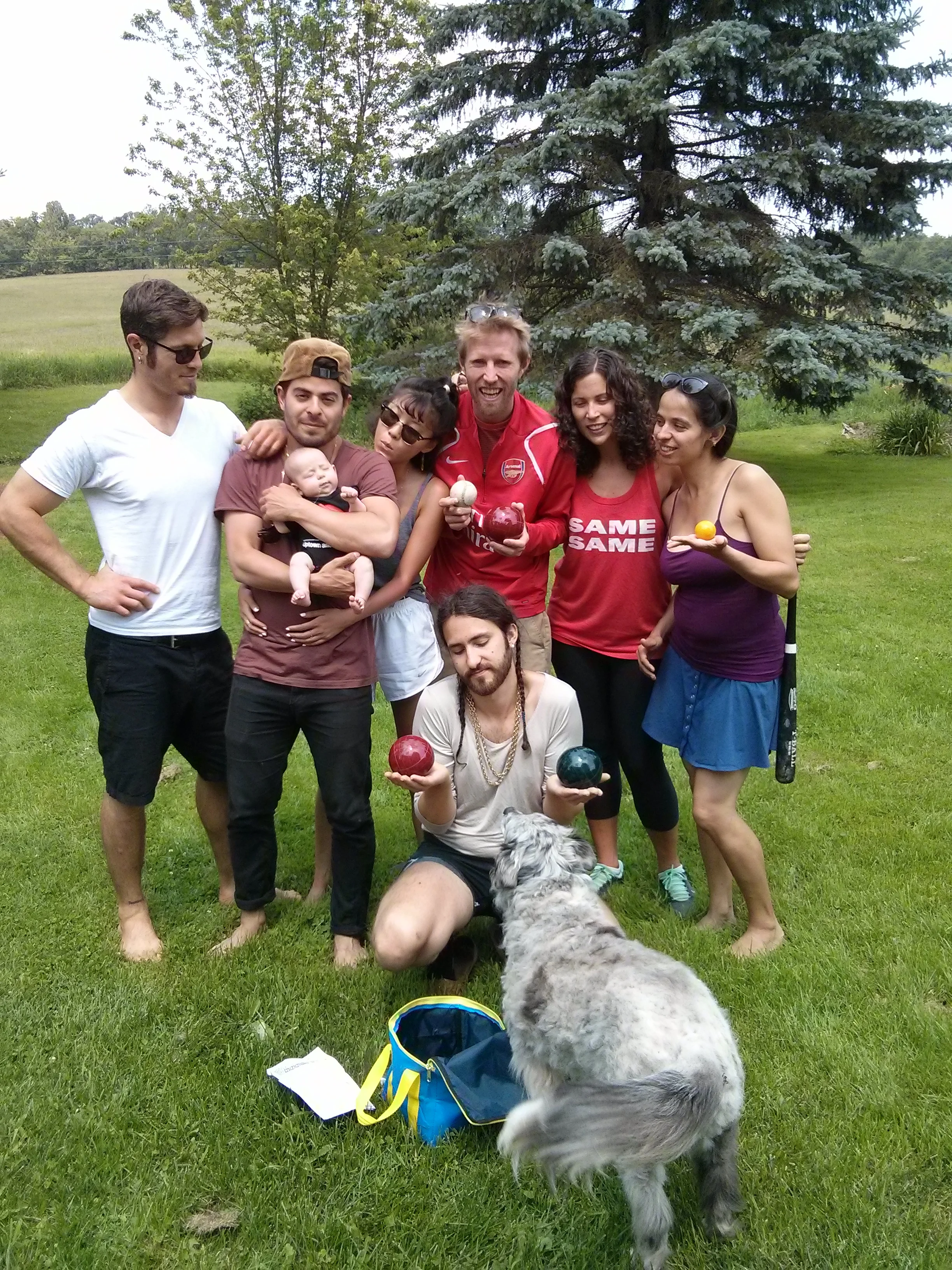 Laya with the bocce crew