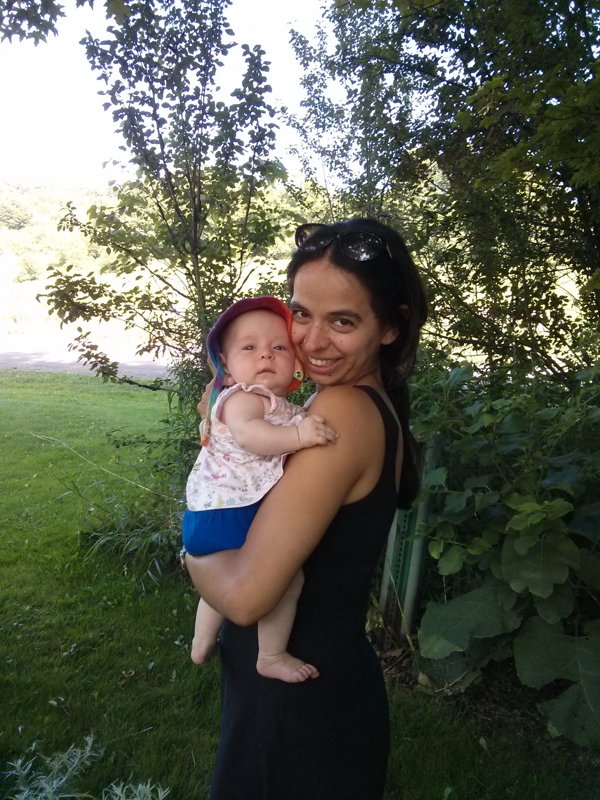 Laya and mommy in the beautiful green summer