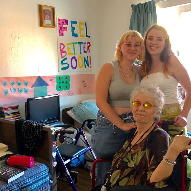 We got a chance to take the sign, banner and cards we made for ms Leonardo to her today and got to witness her amazing progress: walking, and able to do stairs! She should be back in her home as of September 1st