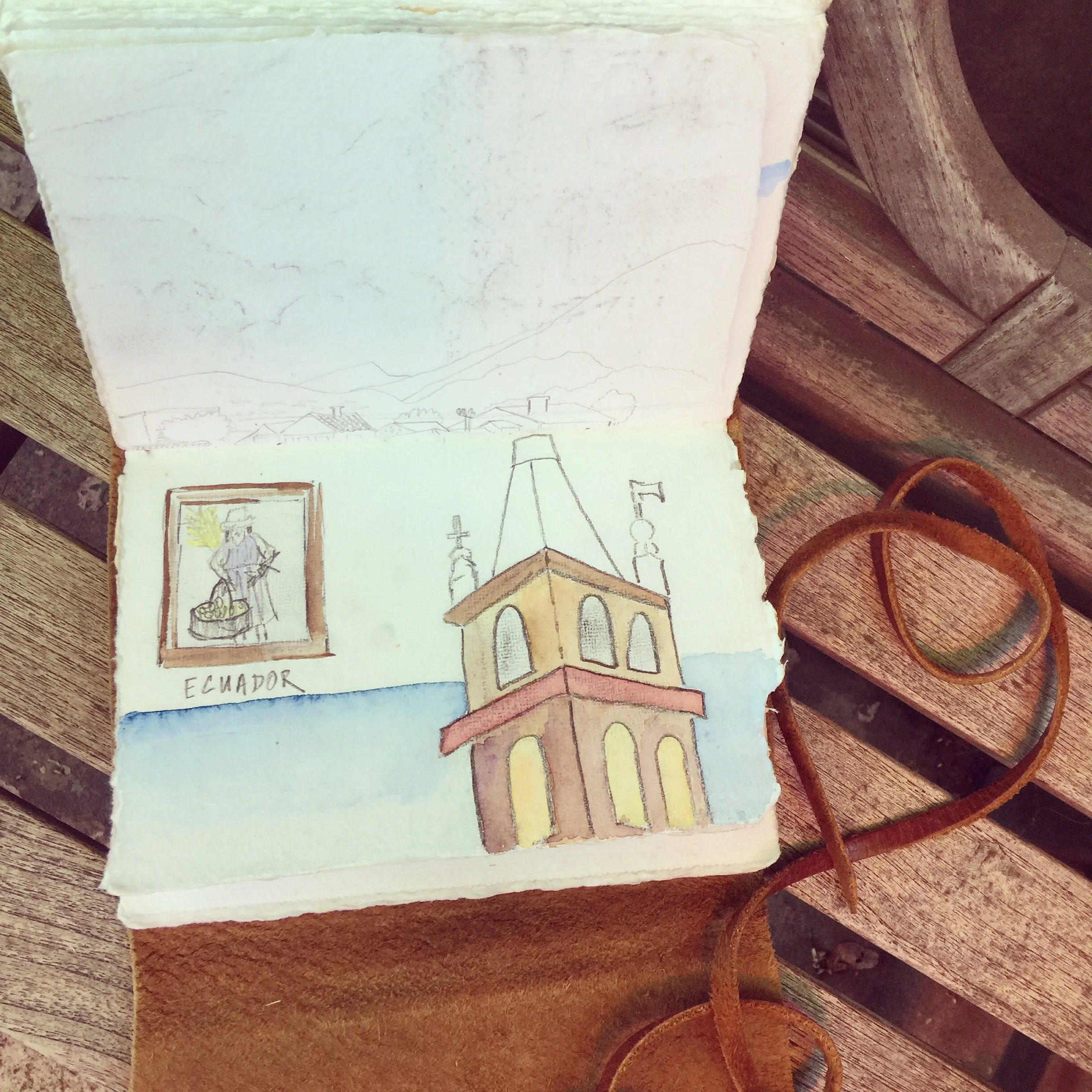 From my travel sketchbook in December 2011 when I first visited Linn & Cardell Smith in Ecuador.