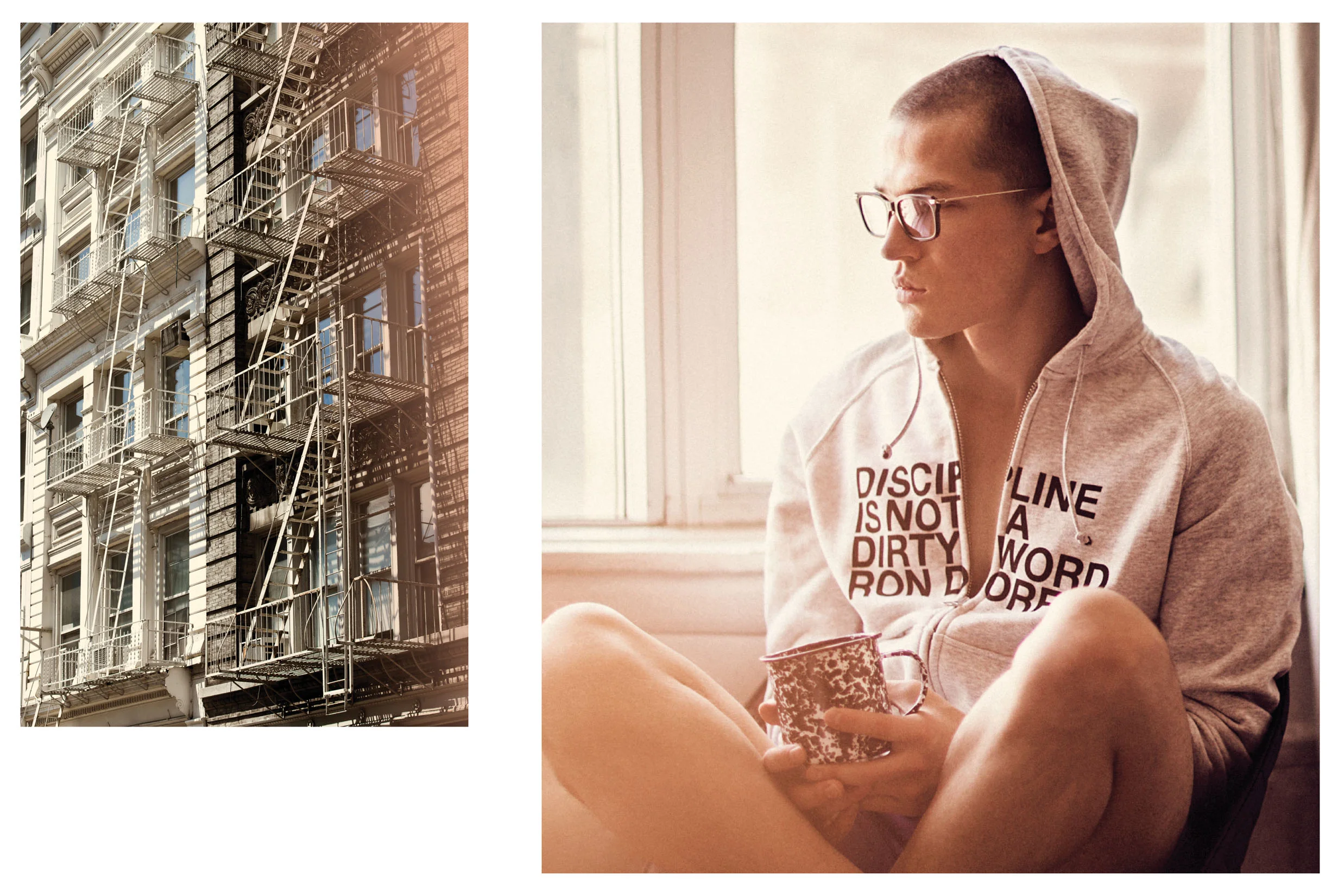 Discipline Big Print Zipped Hoodie